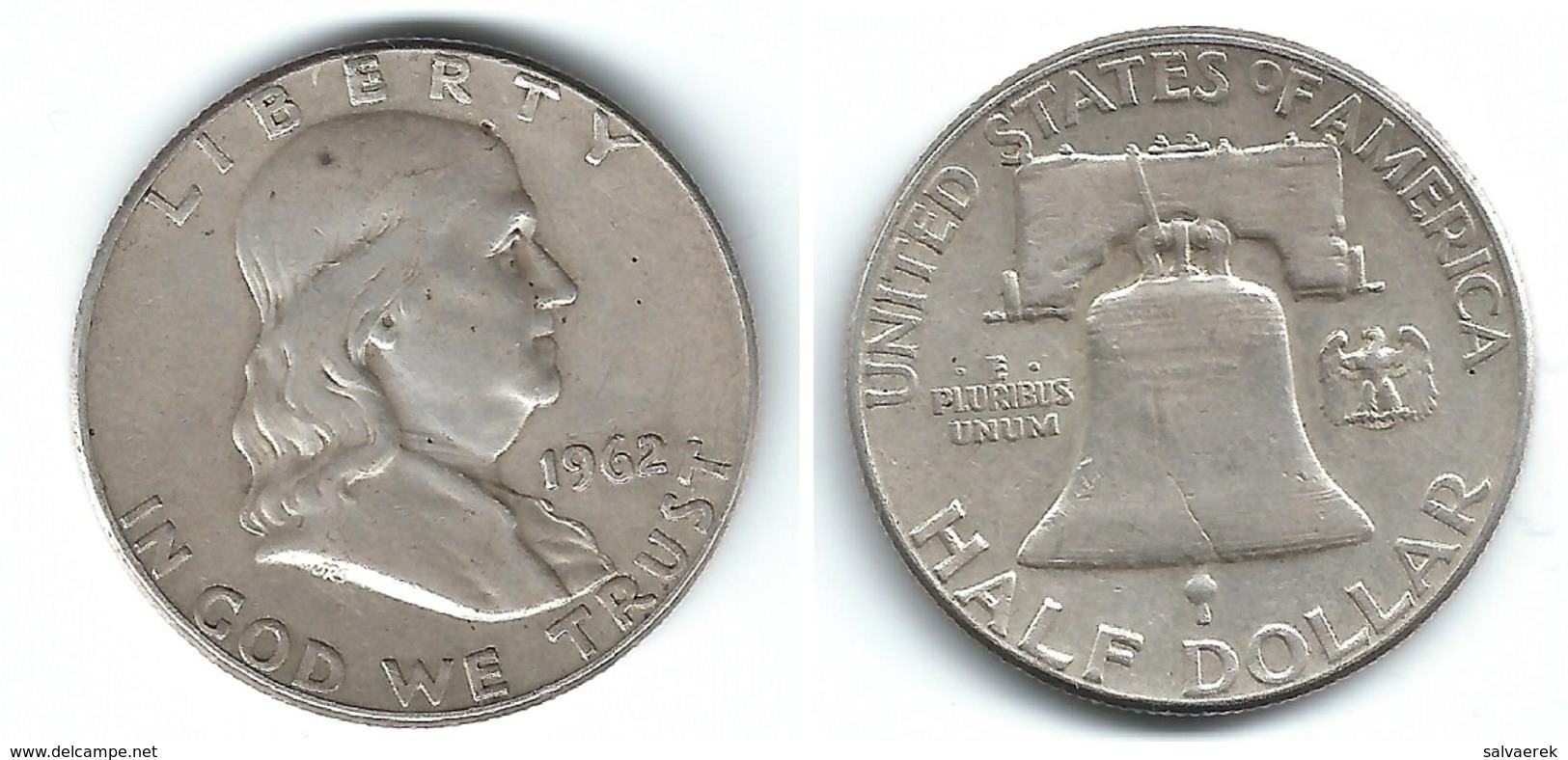 EE.UU. USA HALF DOLLAR 1962 PLATA SILVER T - 1948-1963: Franklin