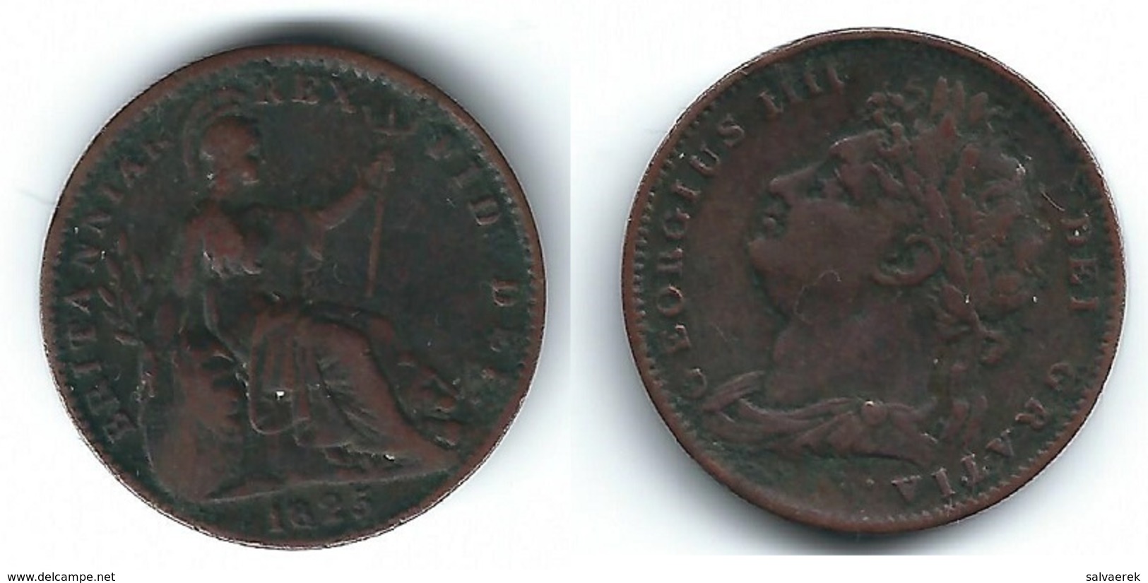 R.U. INGLATERRA JORGE IIII  HALF FARTHING 1825  T - Altri & Non Classificati