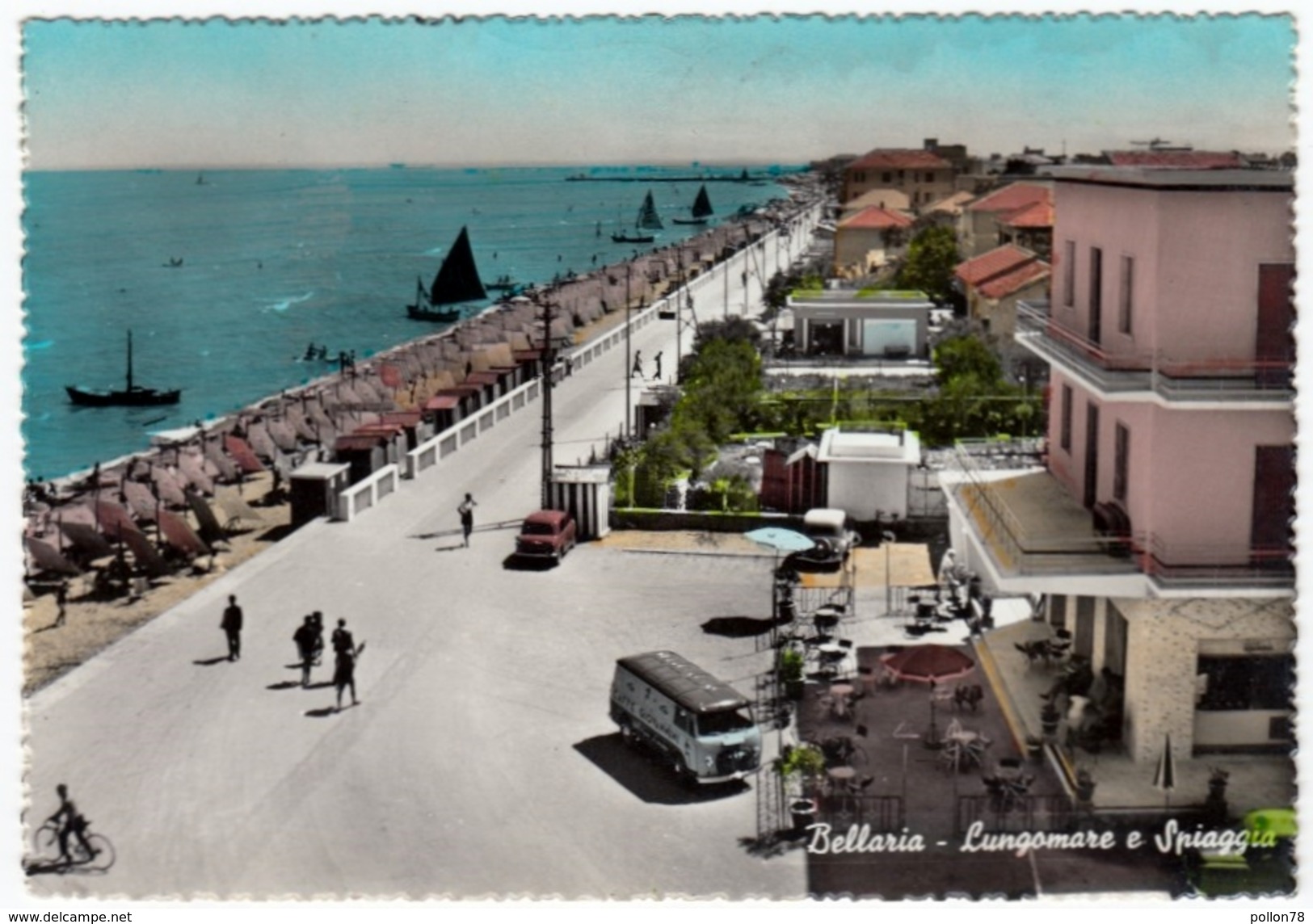 BELLARIA - LUNGOMARE E SPIAGGIA - RIMINI - 1959 - Rimini