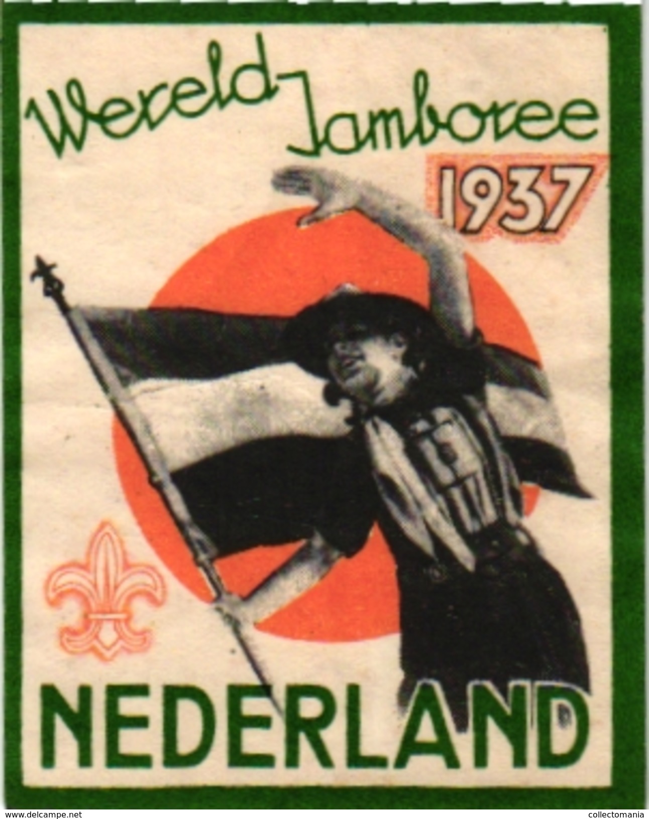 2 Poster Stamps Cinderella   SCOUT Padvinder  PFADFINDER   Wereld Jamboree NEDERLAND 1937 Australia Corroboree 1936 - Movimiento Scout
