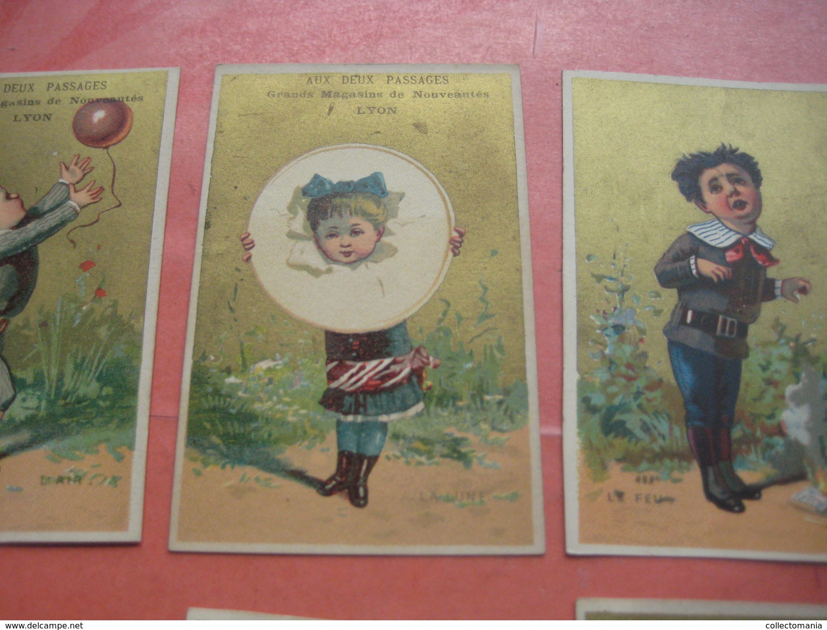 6 Litho Cartes Trade Cards Compl. Set CR 1-1-4 Impr Printer Courbe Rouzet PUB C1880 -  S. Cahen  à GRENOBLE & Lyon - Autres & Non Classés