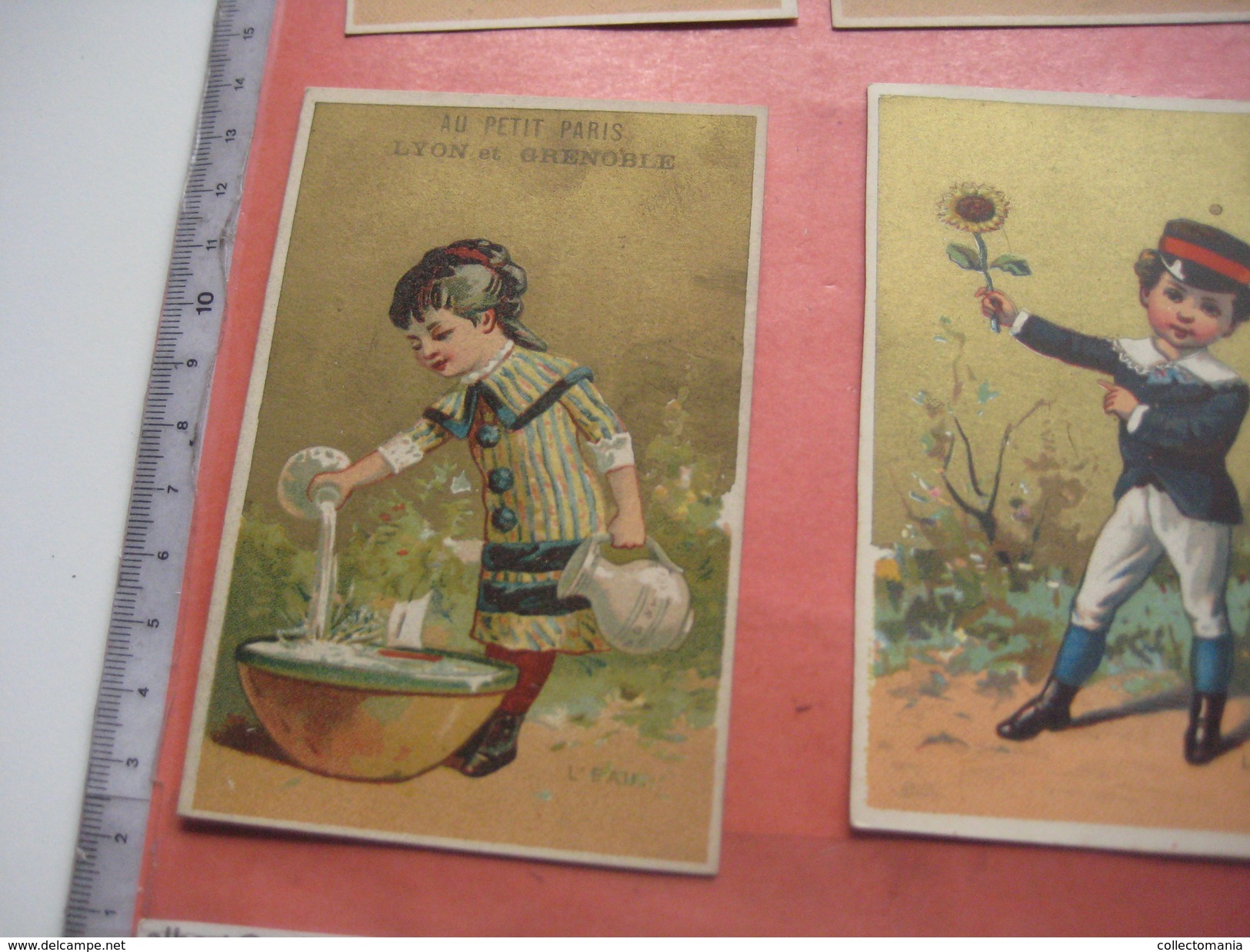 6 litho cartes trade cards compl. set CR 1-1-4 impr printer Courbe Rouzet PUB c1880 -  S. Cahen  à GRENOBLE & Lyon