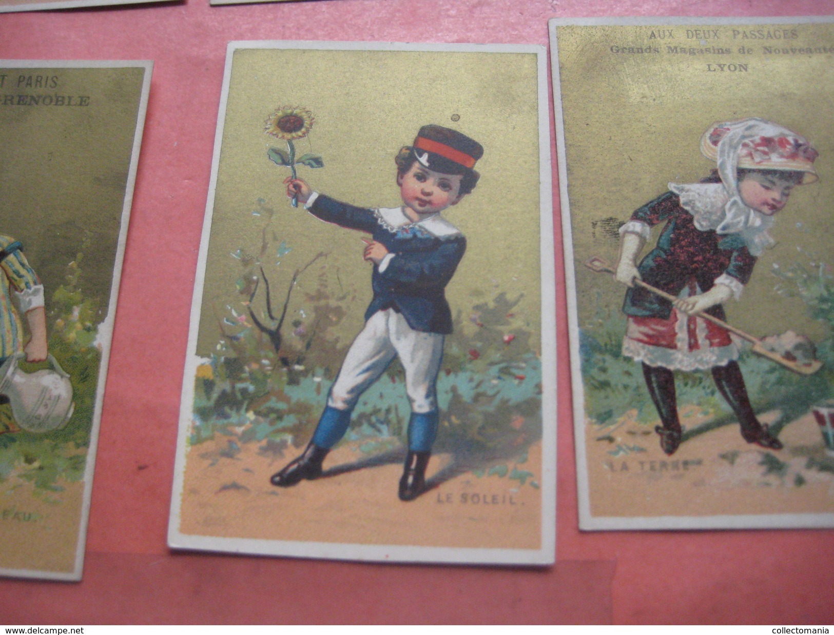 6 litho cartes trade cards compl. set CR 1-1-4 impr printer Courbe Rouzet PUB c1880 -  S. Cahen  à GRENOBLE & Lyon