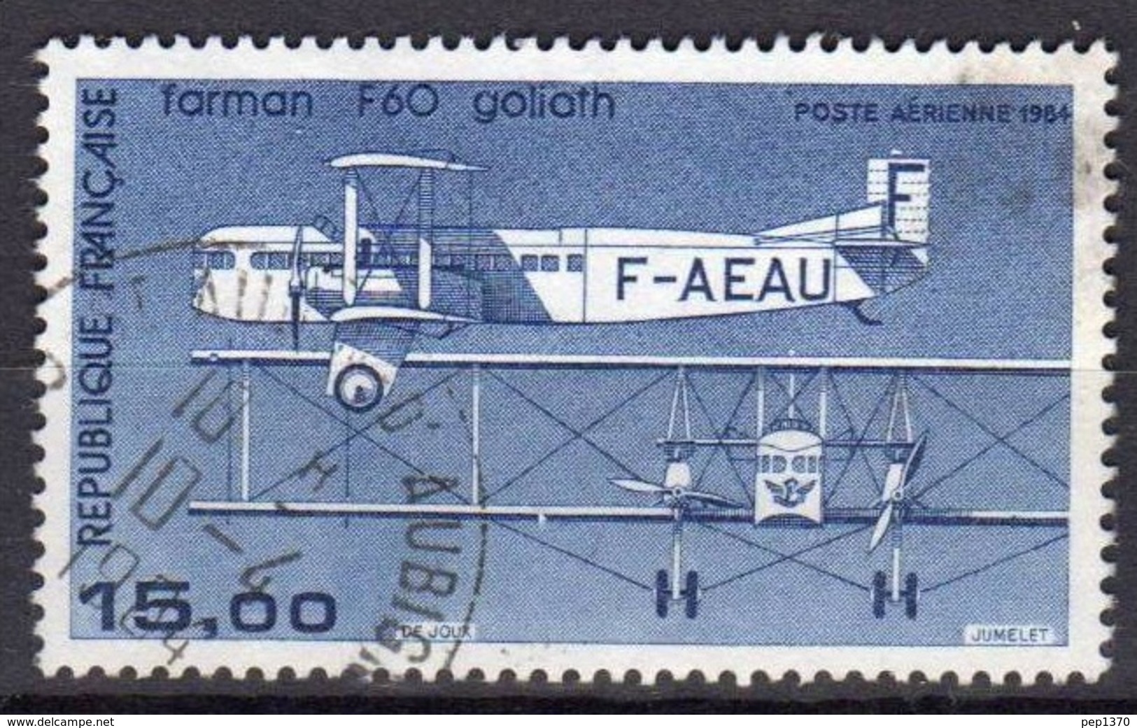 FRANCIA 1984 - FARMAN F 60 - YVERT PA 57 - USED - 1960-.... Afgestempeld