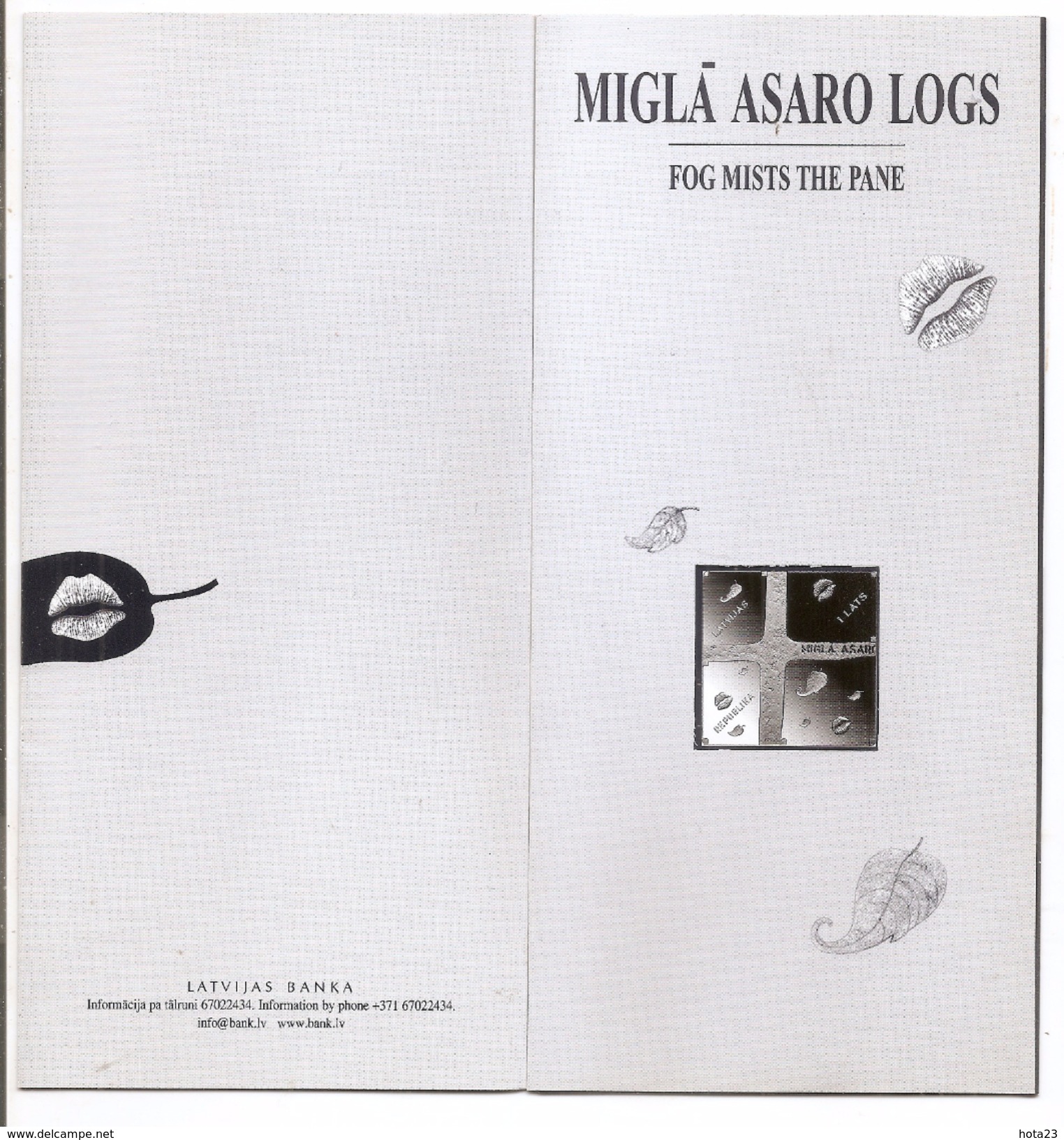 LATVIA 1 LATS SILVER FOG MISTS THE PANE WINDOW KISS Only Original Bank Booklet - Letland