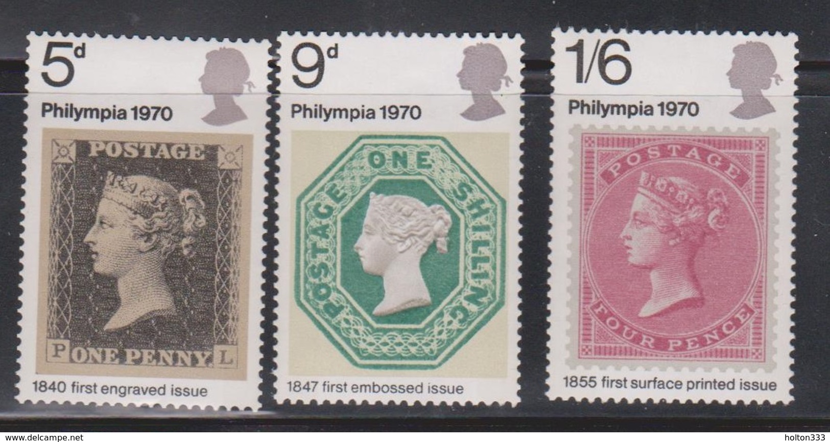 GREAT BRITAIN - Scott # 642-4 Mint Hinged  - QEII Philympia Exhibition Issue - Unused Stamps