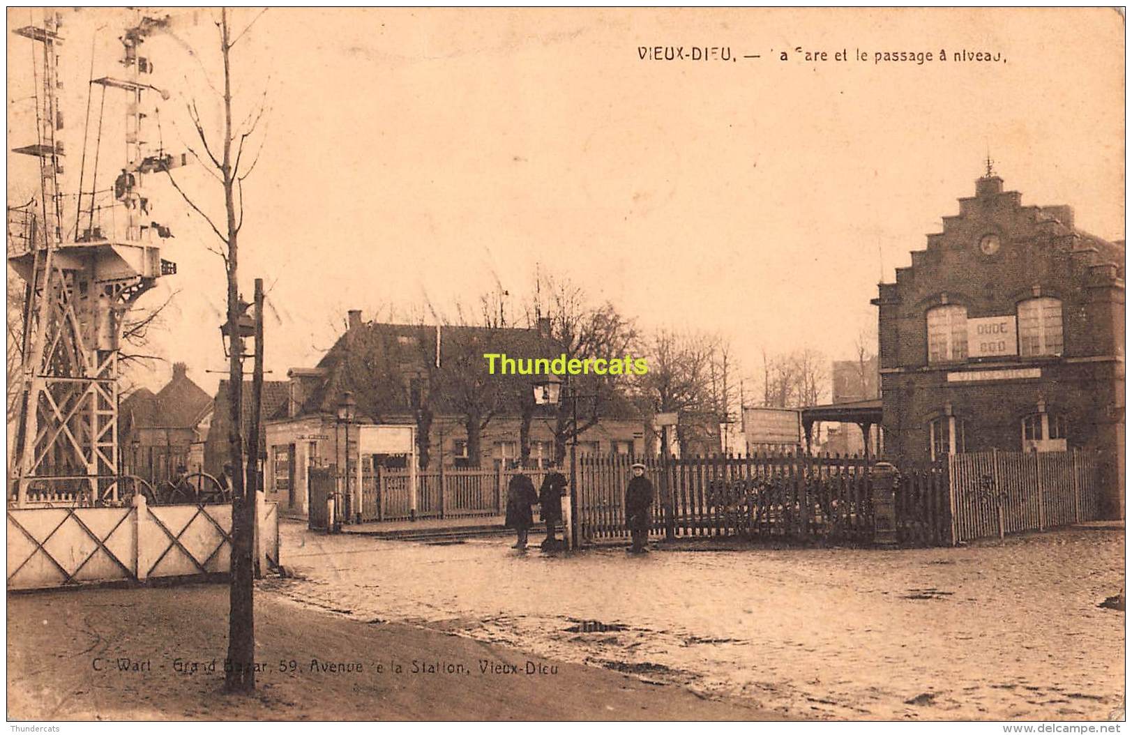 CPA VIEUX DIEU LA GARE PASSAGE A NIVEAU - Mortsel