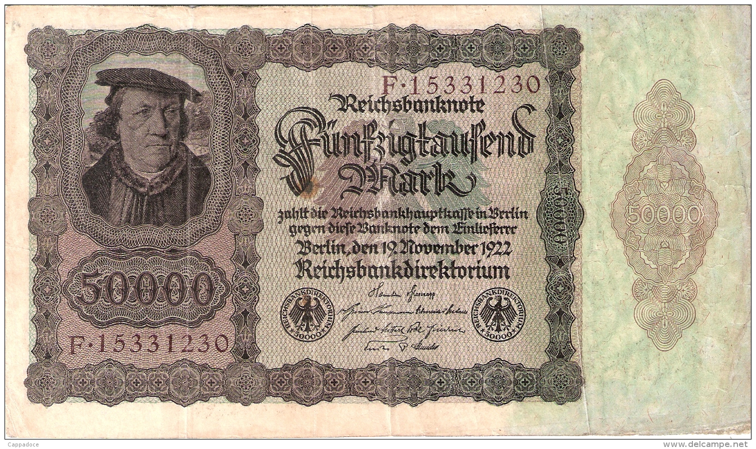 ALLEMAGNE   50,000 Mark   19/11/1922   P. 80 - 50000 Mark