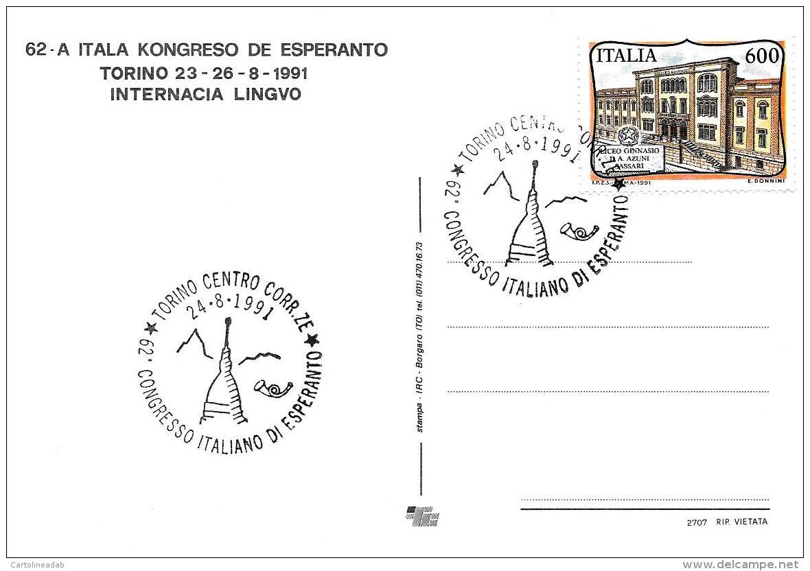 [MD0752] CPM - TORINO - CONGRESSO ITALIANO DI ESPERANTO - CON ANNULLO 24.8.1991 - NV - Altri & Non Classificati