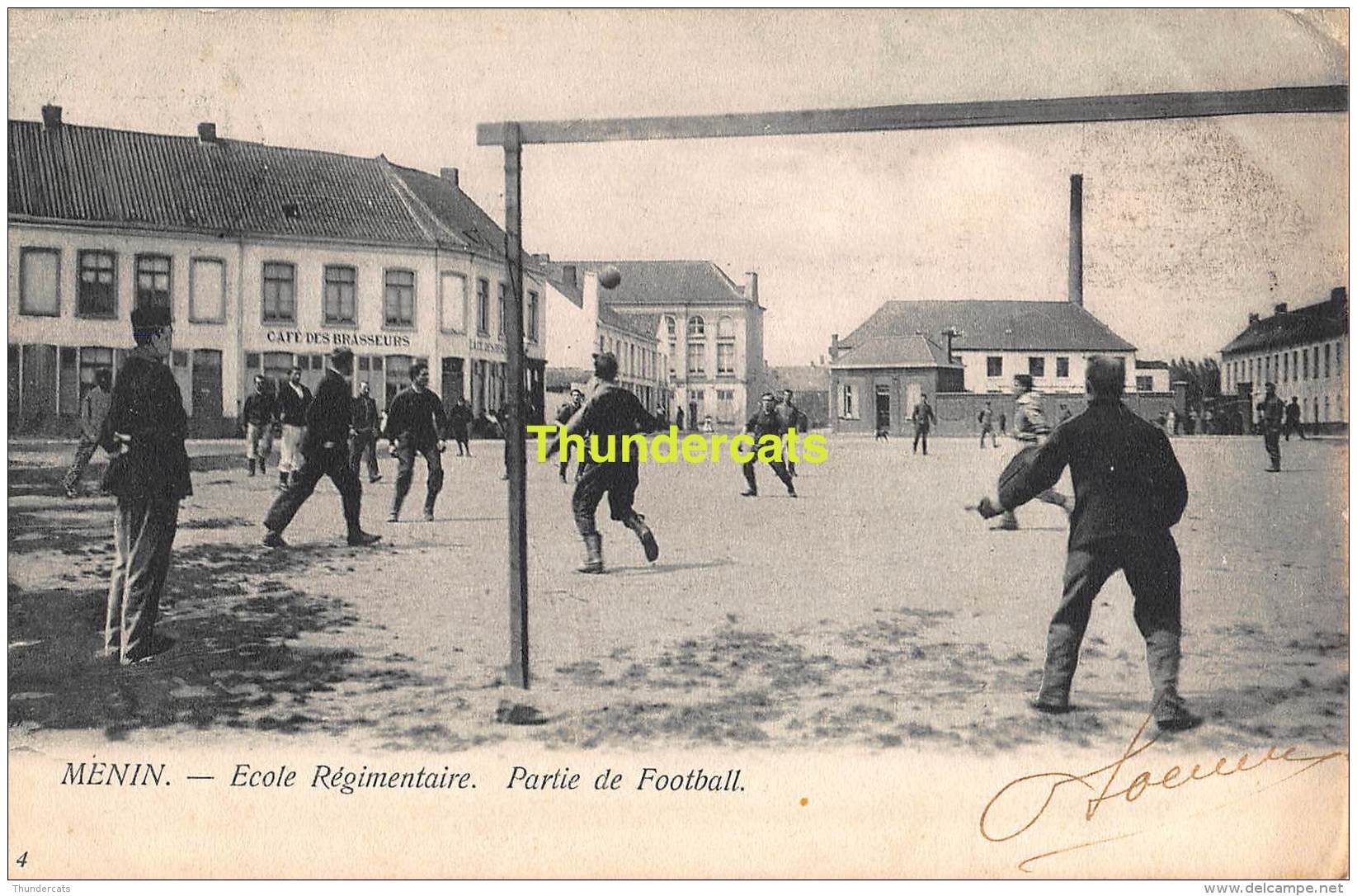 CPA MENEN MENIN ECOLE REGIMENTAIRE PARTIE DE FOOTBALL - Menen