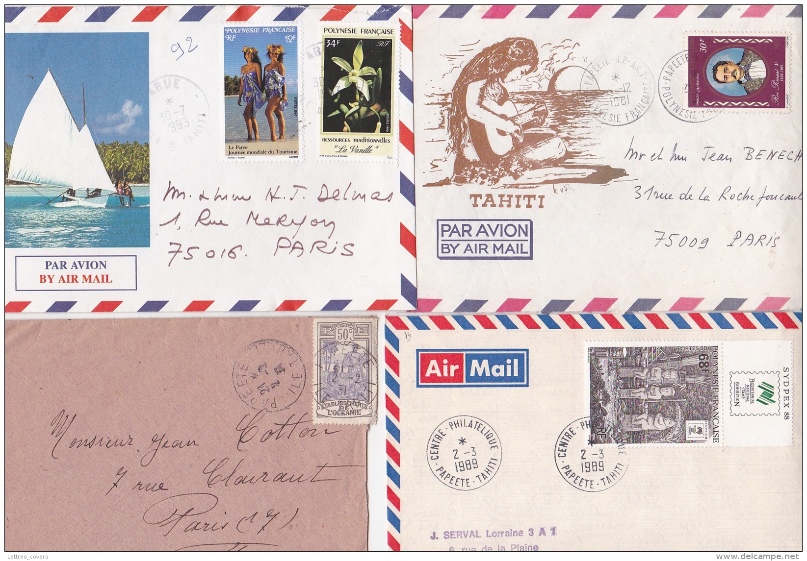 POLYNESIE OCEANIE Lot De 4 Lettres - Tahiti - Lots & Serien