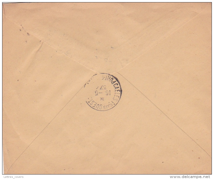 Griffe "" AEROMARITIME COTE OCCIDENTALE D'AFRIQUE 1ER VCOYAGE MARS 1937 "" Sur Lettre Obl ZIGUINCHOR SENEGAL - 1927-1959 Lettres & Documents