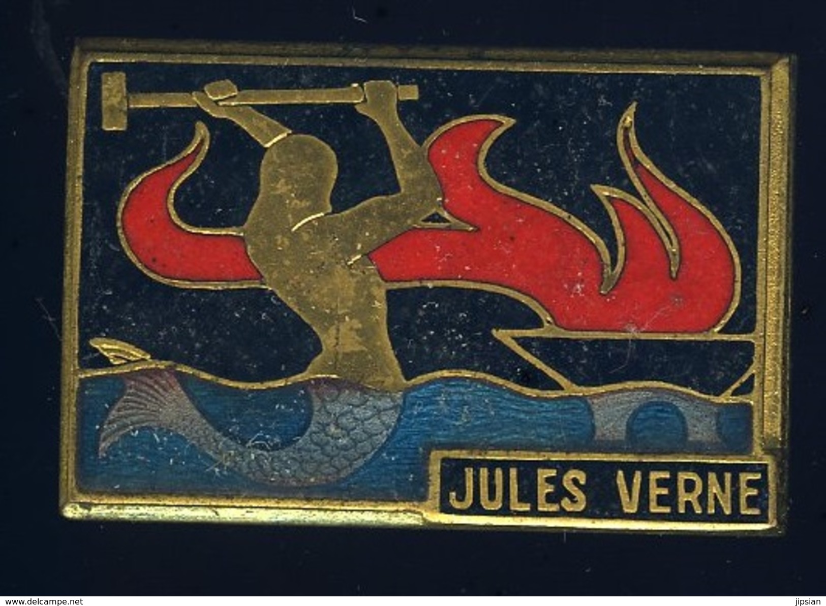 Ancien Insigne Marine émaillé -- Jules Verne  -- Augis Lyon  Ins2 - Marine