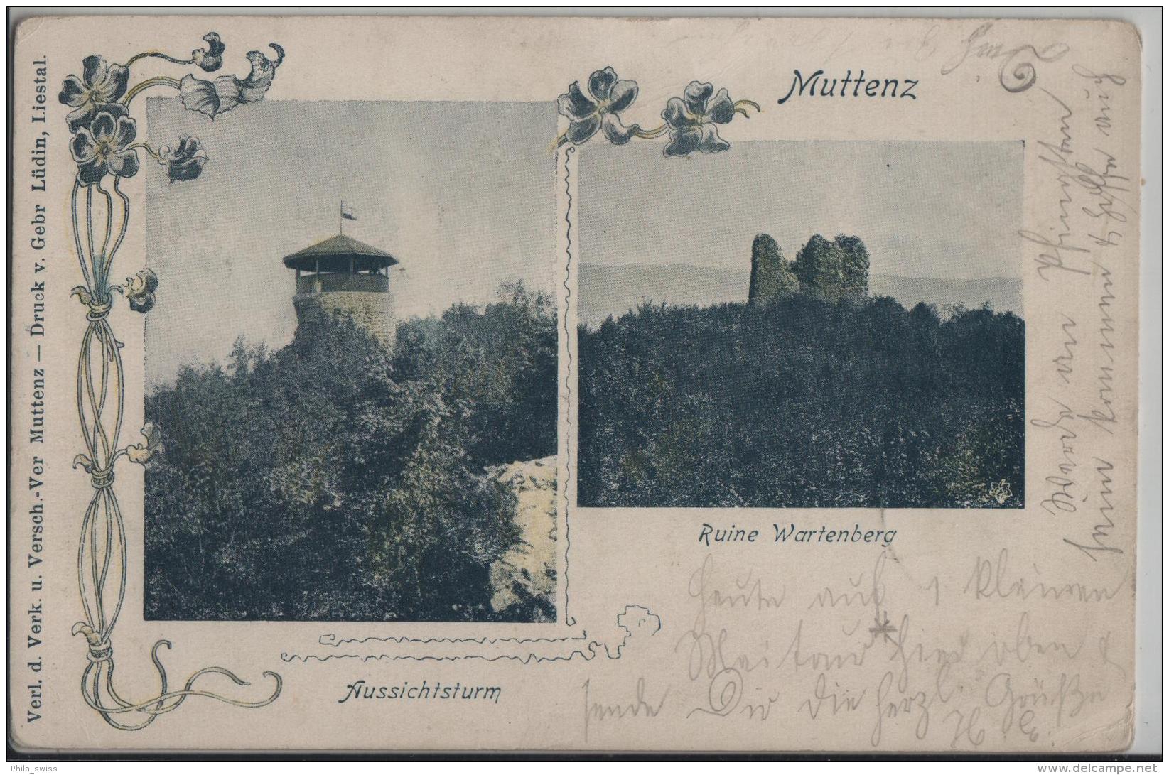 Muttenz - Aussichtsturm, Ruine Wartenberg - Stempel: Birsfelden - Birsfelden