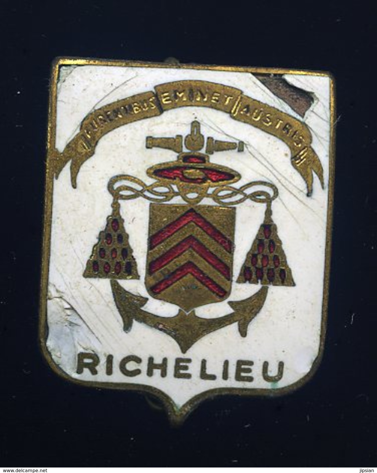 Ancien Insigne Marine émaillé -- Le Richelieu   -- Augis Lyon  Ins2 - Marine