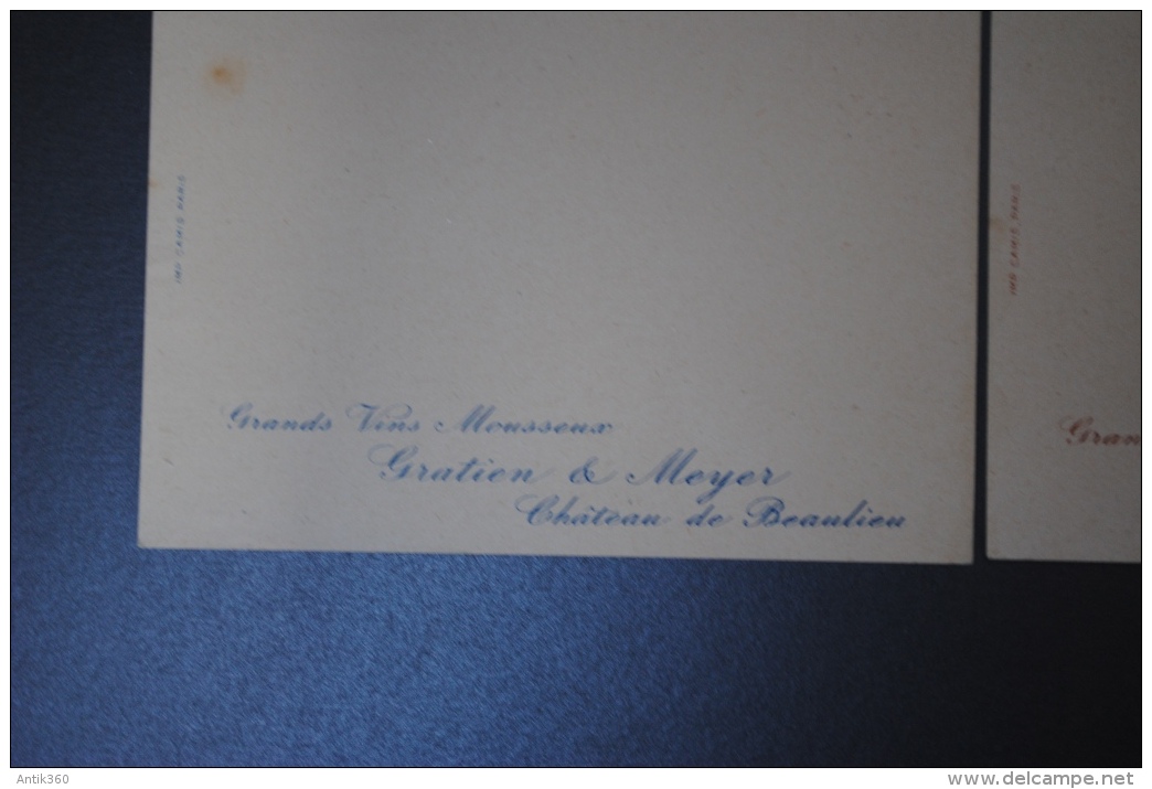 Rare 2 Menus Vierges Gratien Et Meyer Château De Beaulieu Saumur - Menükarten