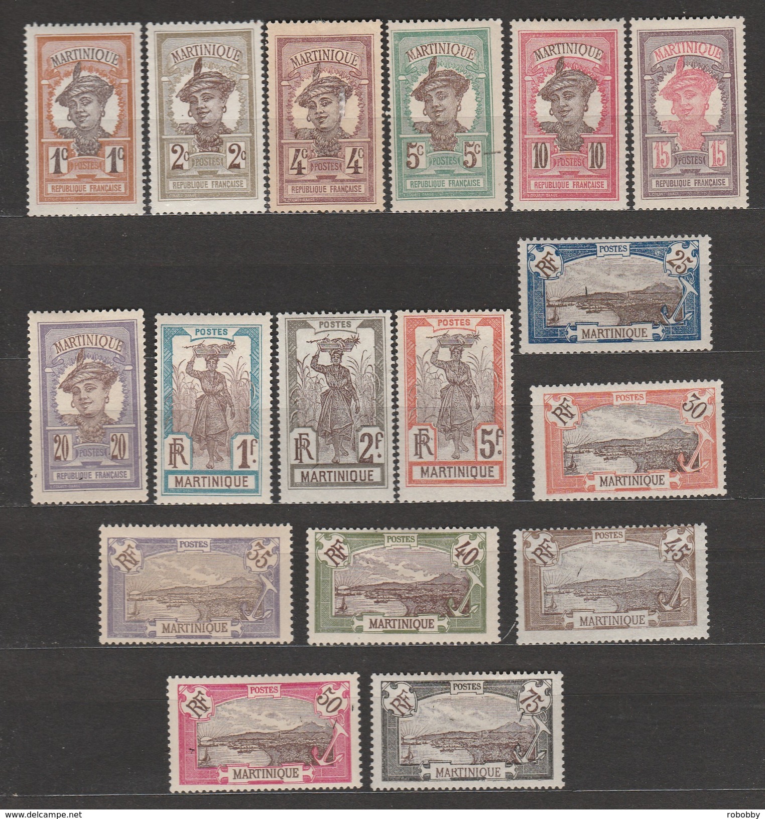 Martinique N° 61 à 77  (61,62,64,66,68 à 70 Et 75 ** - 63,65,67,71 à 74, 76 Et 77 *) - Unused Stamps