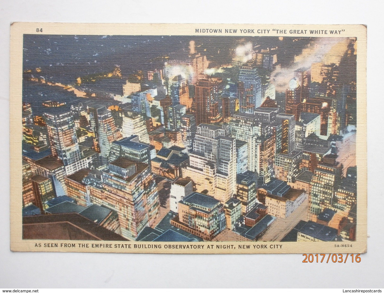 Postcard Midtown New York City At Night The Geat White Way As Seen From Empire State Building My Ref B1958 - Multi-vues, Vues Panoramiques