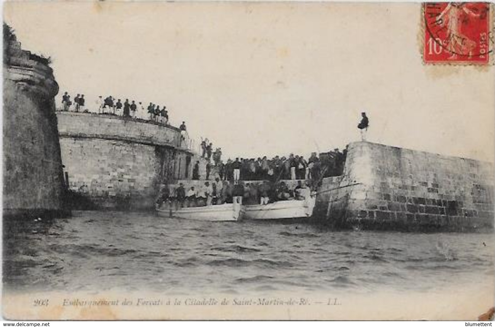 CPA Forçats Bagne Bagnards Prison Saint Martin De Ré Ile De Ré Circulé Guyane - Ile De Ré