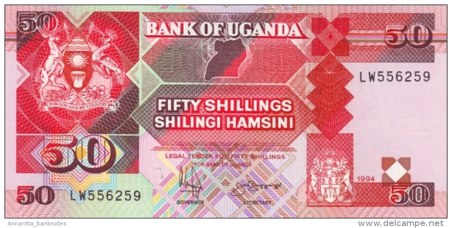 Uganda (BOU) 50 Shillings 1994 UNC Cat No. P-30c / UG134d - Uganda