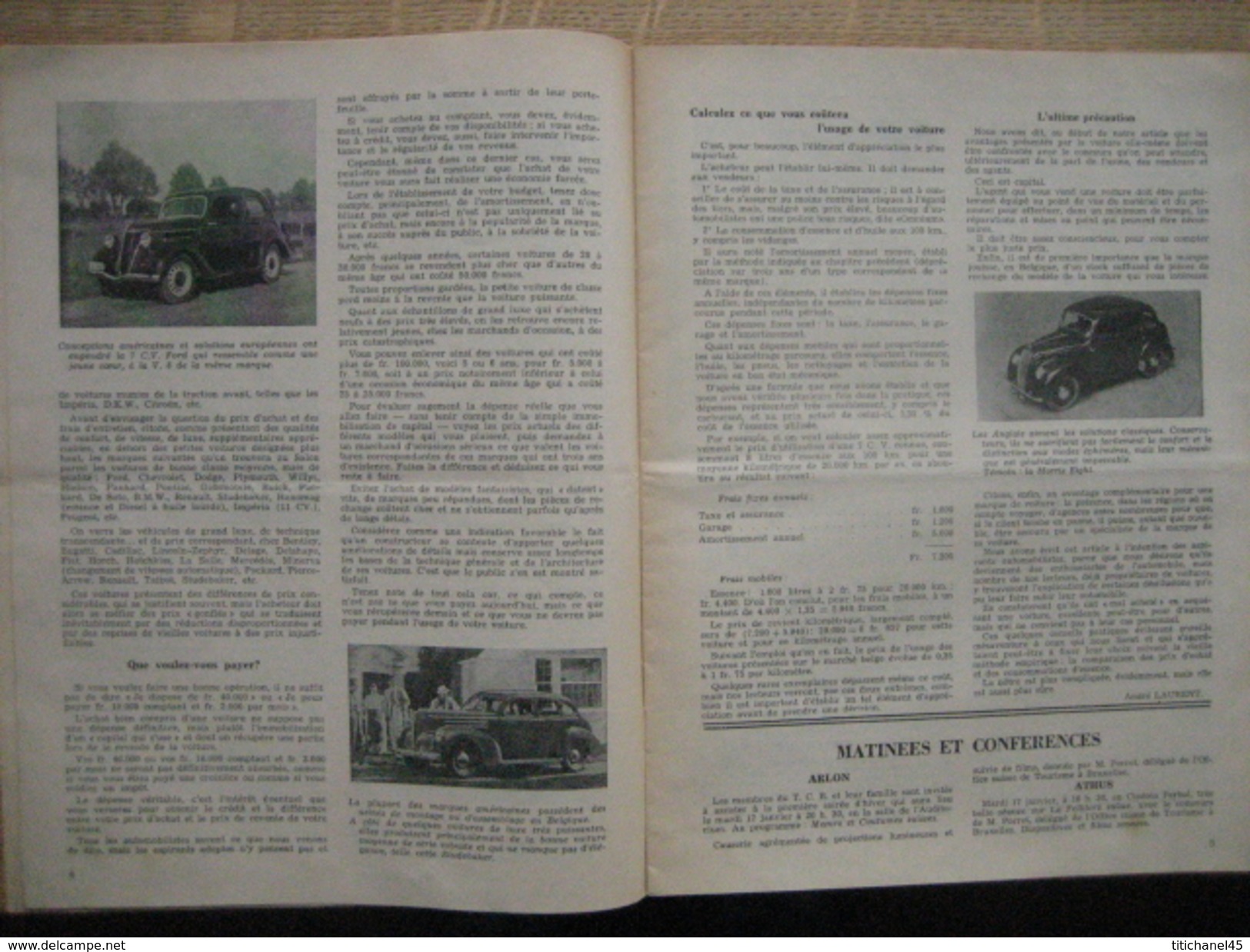 1939 REVUE TOURING CLUB DE BELGIQUE - XXXe SALON DE L'AUTOMOBILE ET DU CYCLE DE BRUXELLES - Cars