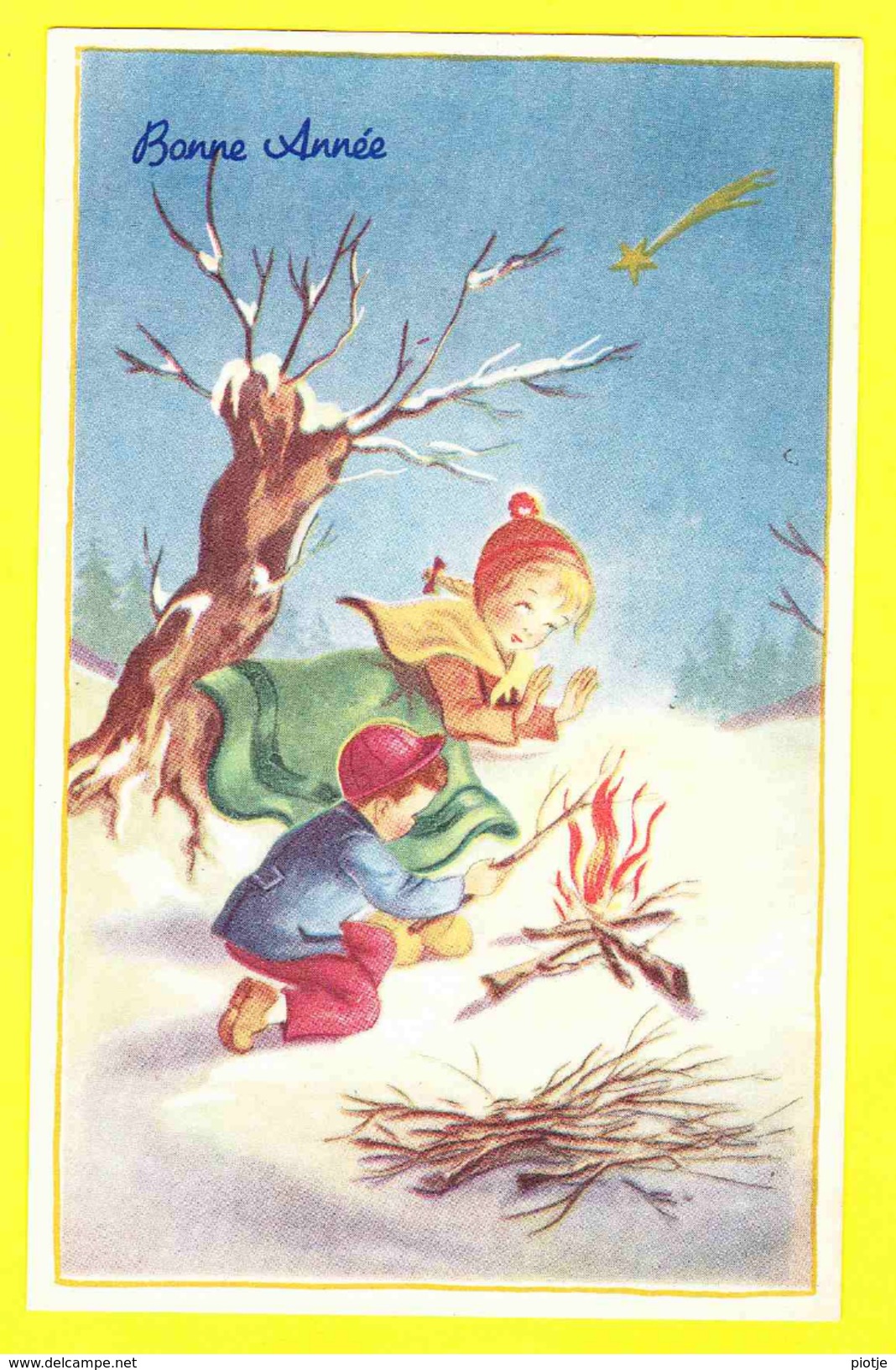 * Fantaisie - Fantasie - Fantasy * (NMM MIlano 5290) Bonne Année, New Year, Enfant, Child, Kind, Feu, Fire, Snow, Neige - Neujahr