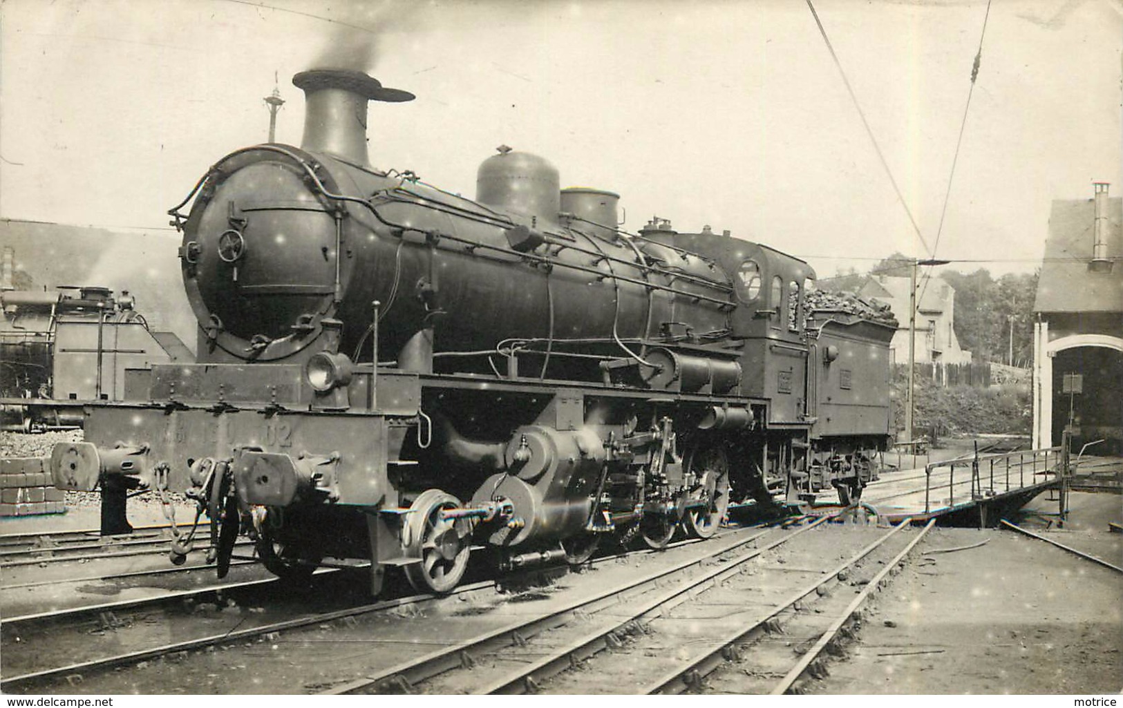 LOCOMOTIVE N°130-02 Saint Sulpice Laurière (photo Format Carte Ancienne, Collection Jean Bornet). - Trains