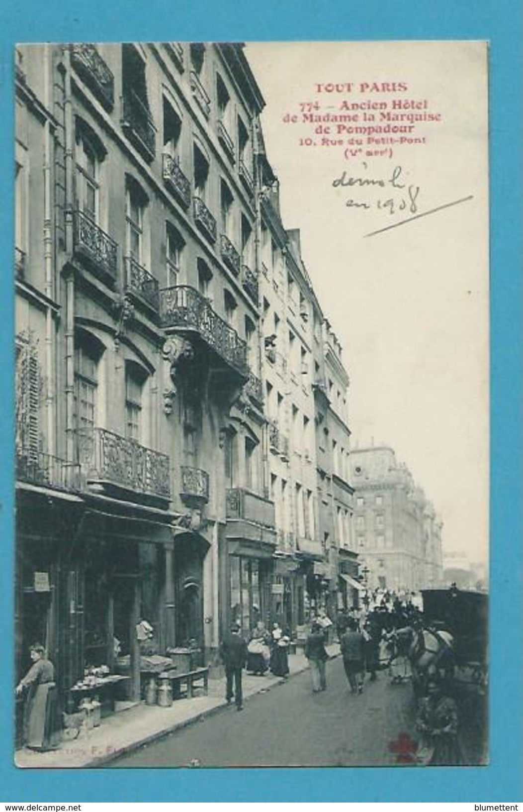 CPA TOUT PARIS 774 - Ancien Hôtel De Mme La Marquise De Pompadour Rue Du Petit Pont (Vème) Edition FLEURY - Distrito: 05