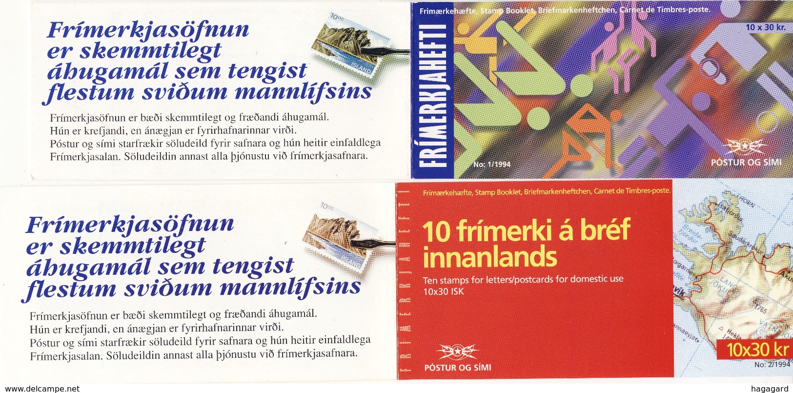 #A1850. Iceland 1994. Sport. Complete Booklets. Michel 798-99. MNH(**) - Carnets