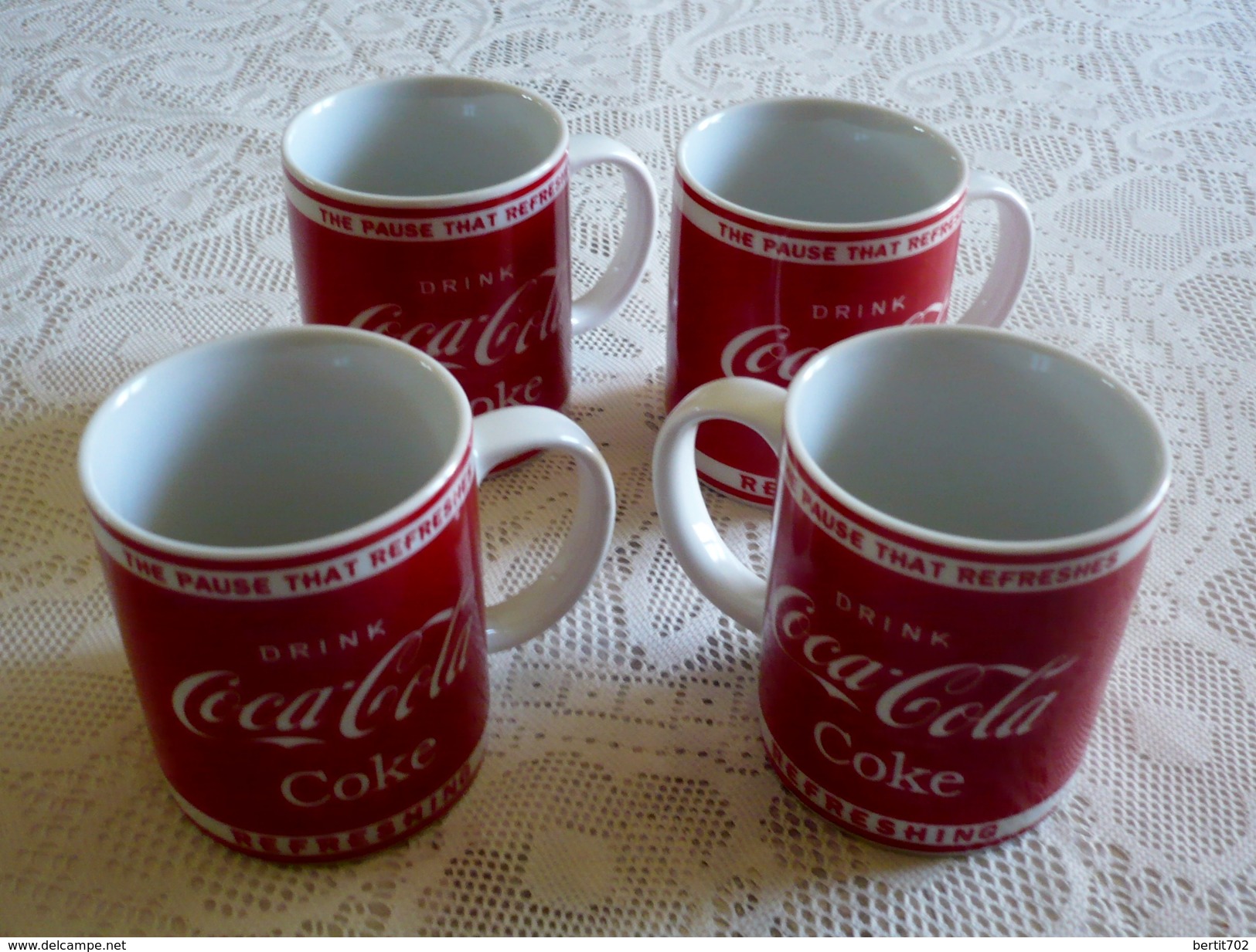 LOT DE 4 SUPERBES MUG - COCA-COLA - Drink - Coke - The Pause That Refreshes - Refreshing - Tasses, Gobelets, Verres