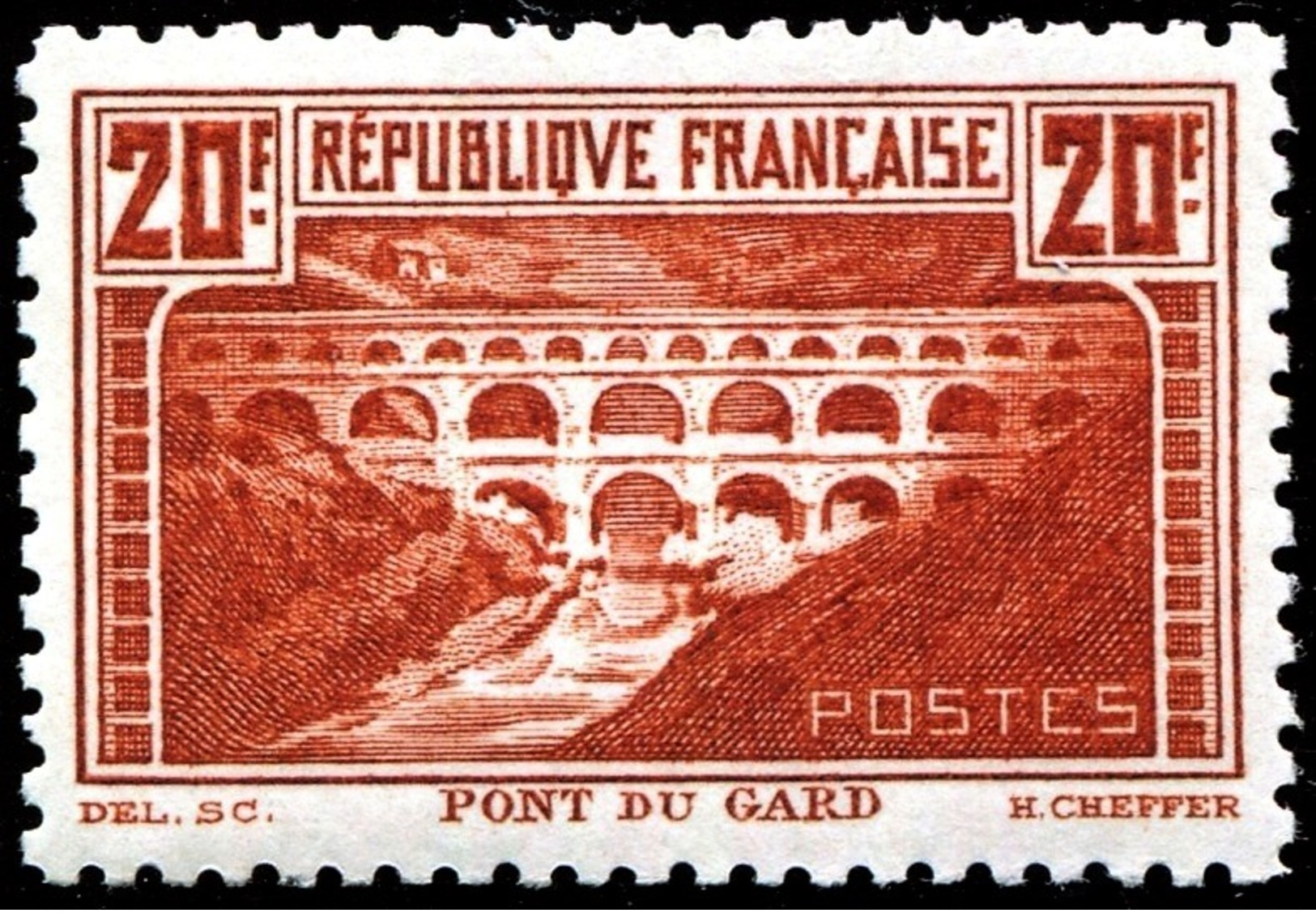 # FRANCE : Mi #242B Yv #262B (perf. 11) Pont Du Gard / Bridge (1930) MNH ** Neuf Well Centered / CV 2250.00 EUR - Neufs