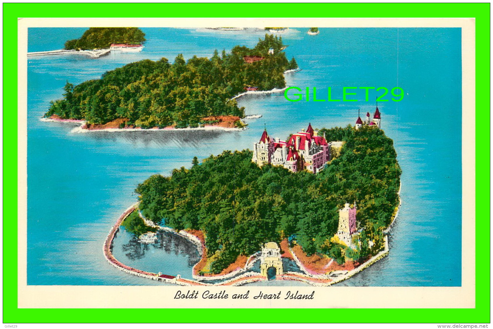 THOUSAND ISLANDS, ONTARIO - BOLD CASTLE AND HEART ISLAND FROM THE AIR - PHOTO STOP - - Thousand Islands