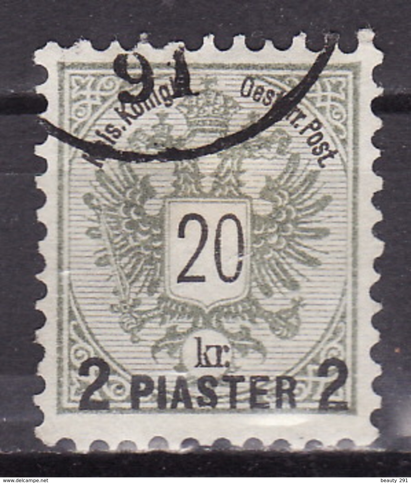 LEVANTE 1888 ANK 18  2 PIASTER A. 20 KR. - Gebraucht