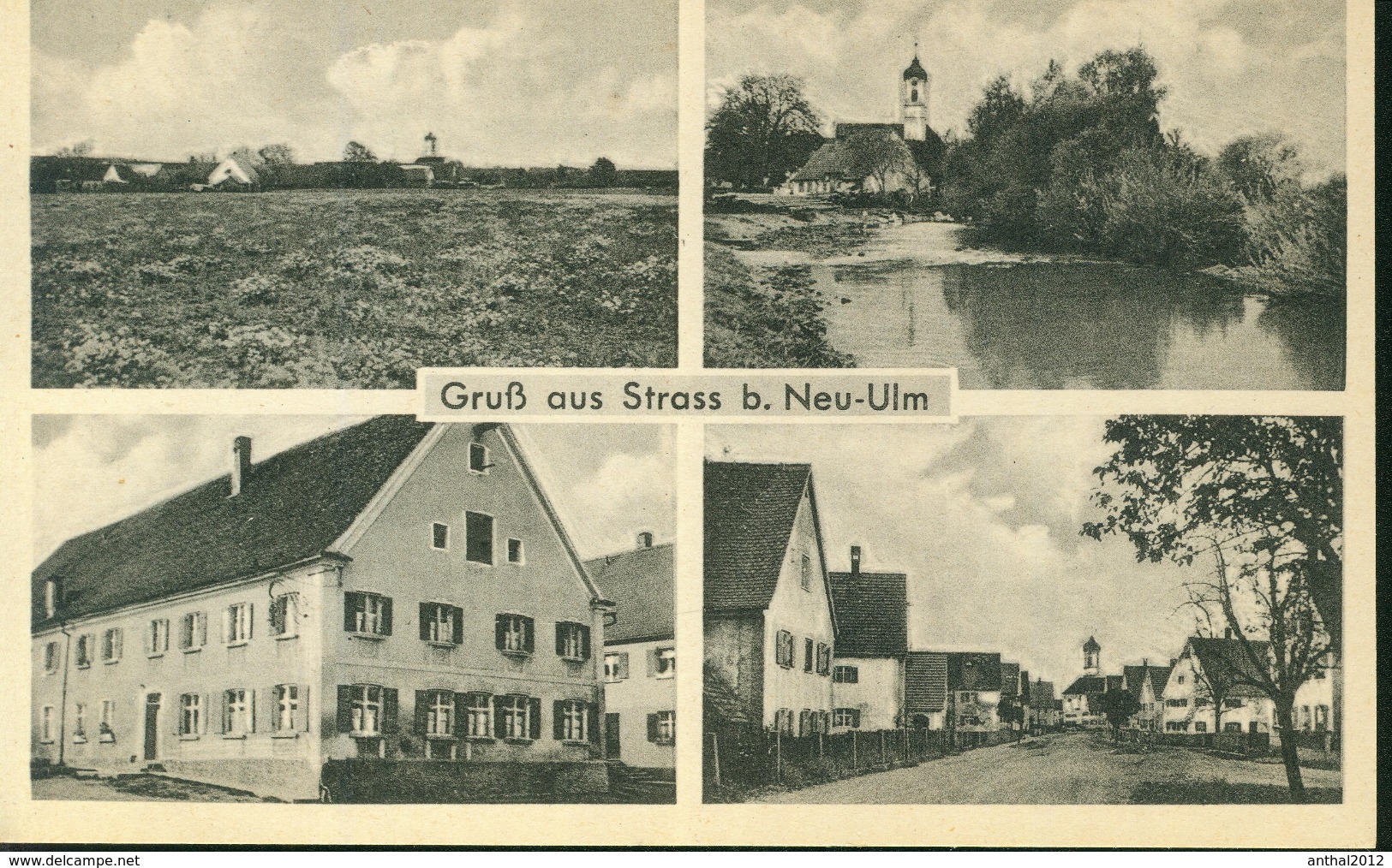 Rarität MB Straß Strass Kreis Neu-Ulm Sw Dorfstraße Hauptstrasse Sw Um 1930 - Neu-Ulm