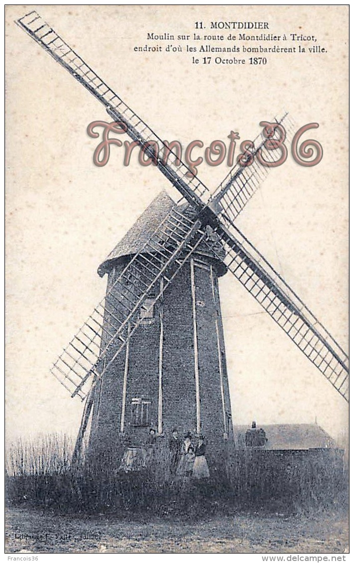 (80) Montdidier - Moulin Sur La Route De Montdidier à Tricot - 2 SCANS - Montdidier