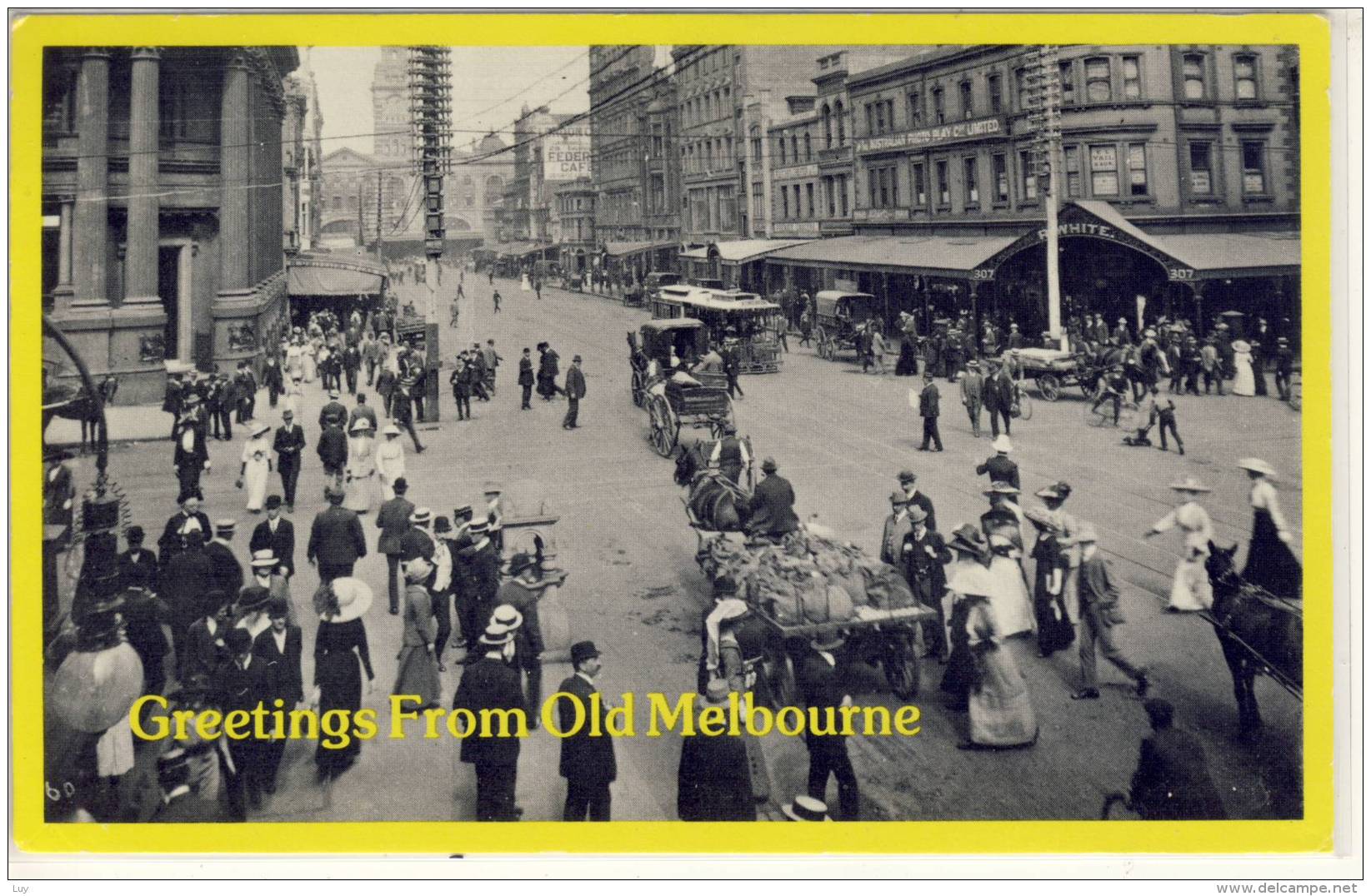 Old MELBOURNE -  Showing Corner Of Collins And Elizabeth Streets Early 1900's ,  Nice Stamp W. Fish - Melbourne