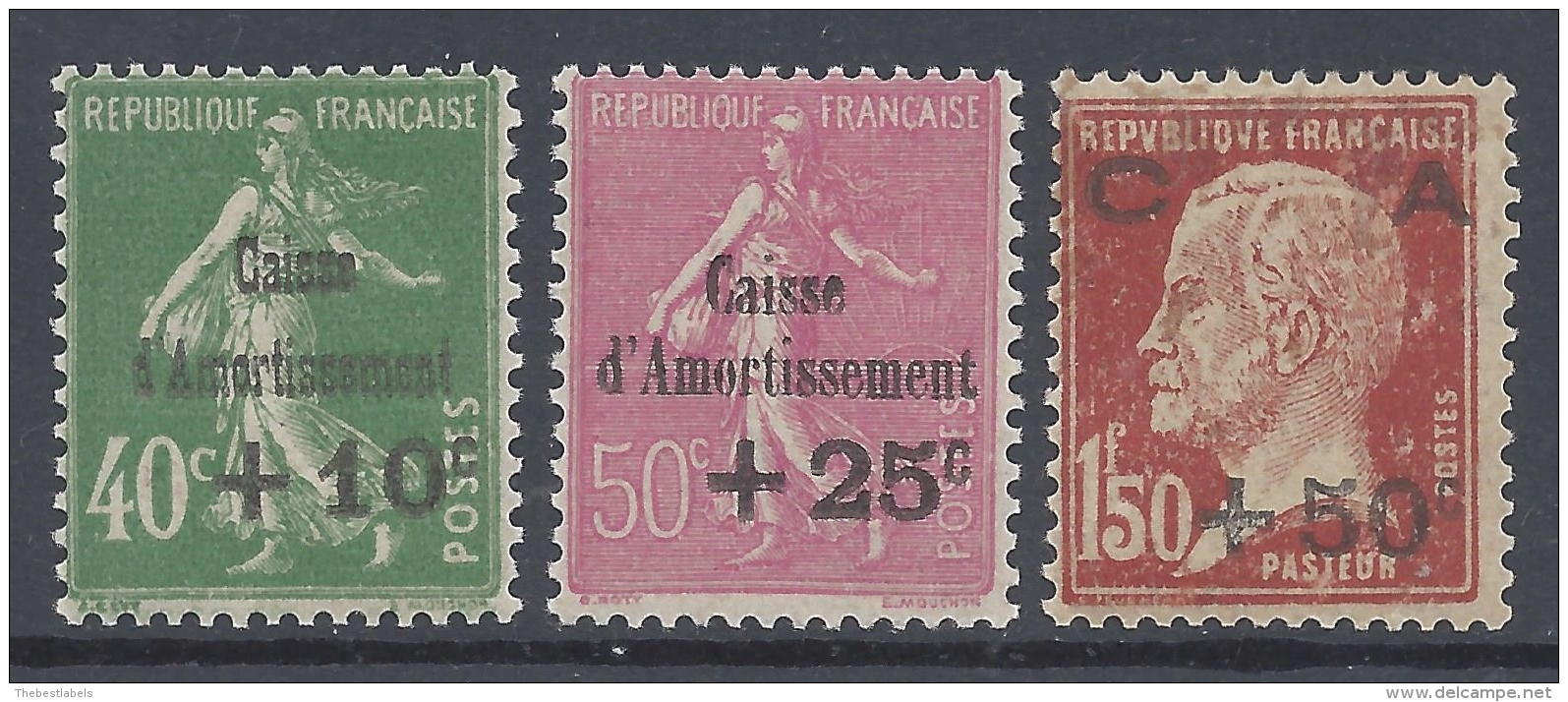 FRANCE 1929 CAISSE D'AMORTISSEMENT N&ordm; 253/255 MNH ** - Nuevos