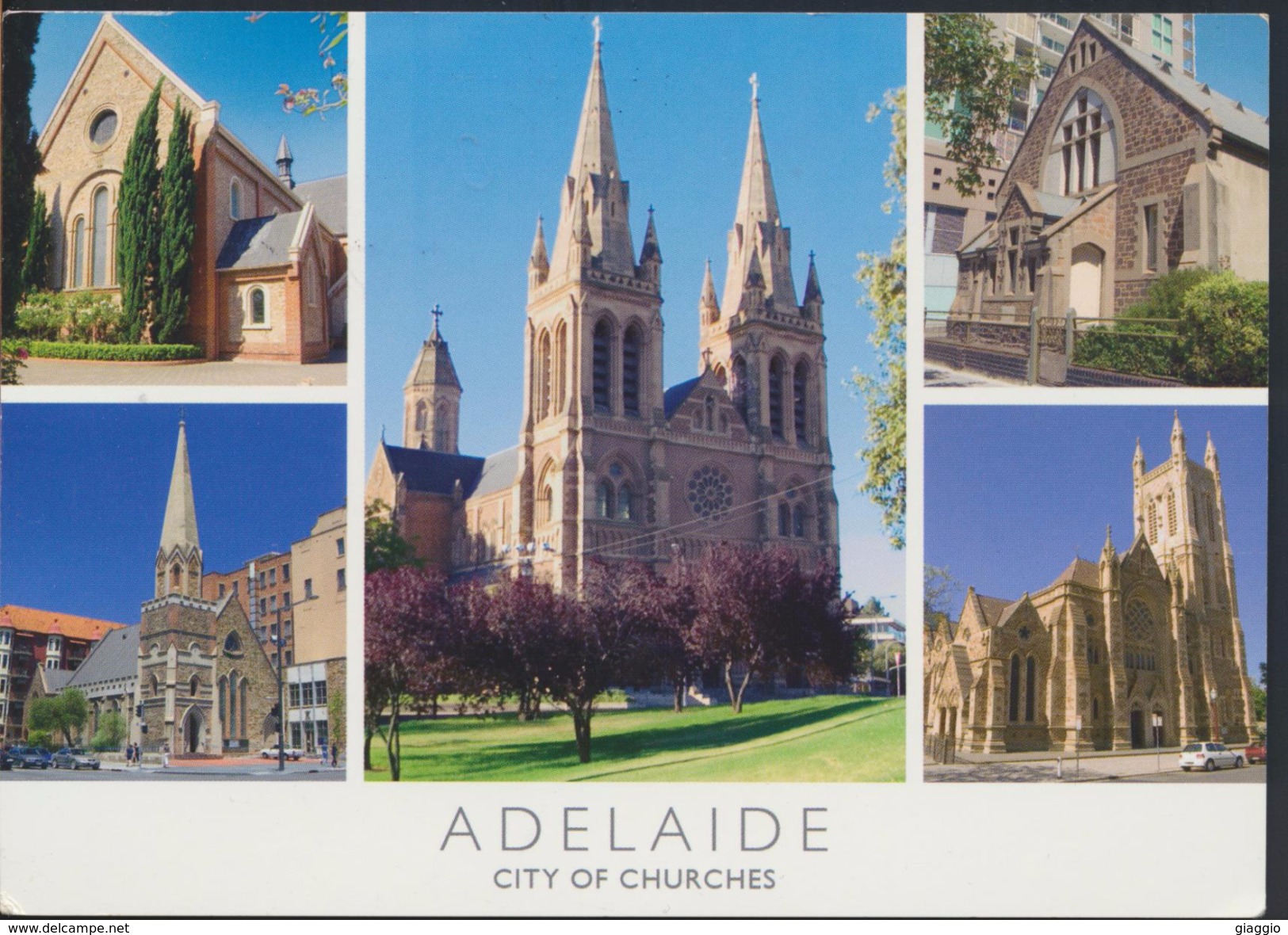 °°° 2154 - AUSTRALIA - ADELAIDE - CITY OF CHURCHES - With Stamps °°° - Adelaide