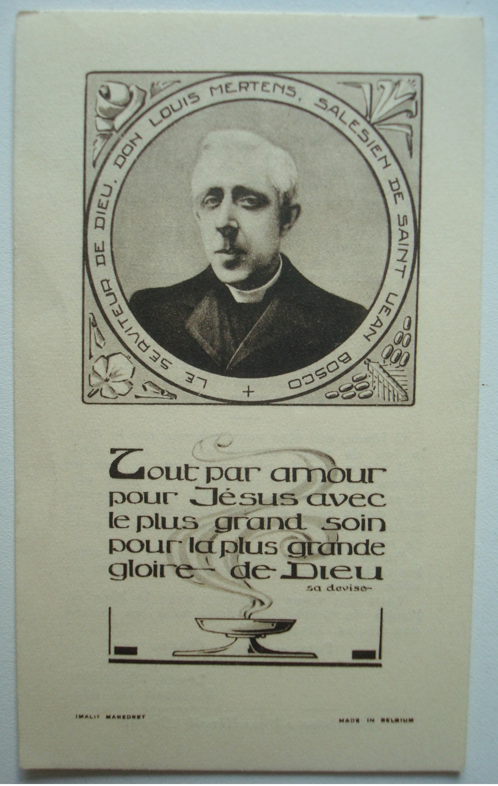 Souvenir De L'Abbé Louis Mertens Salésien Mort En Odeur De Sainteté Le 25 Avril 1920. - Devotion Images