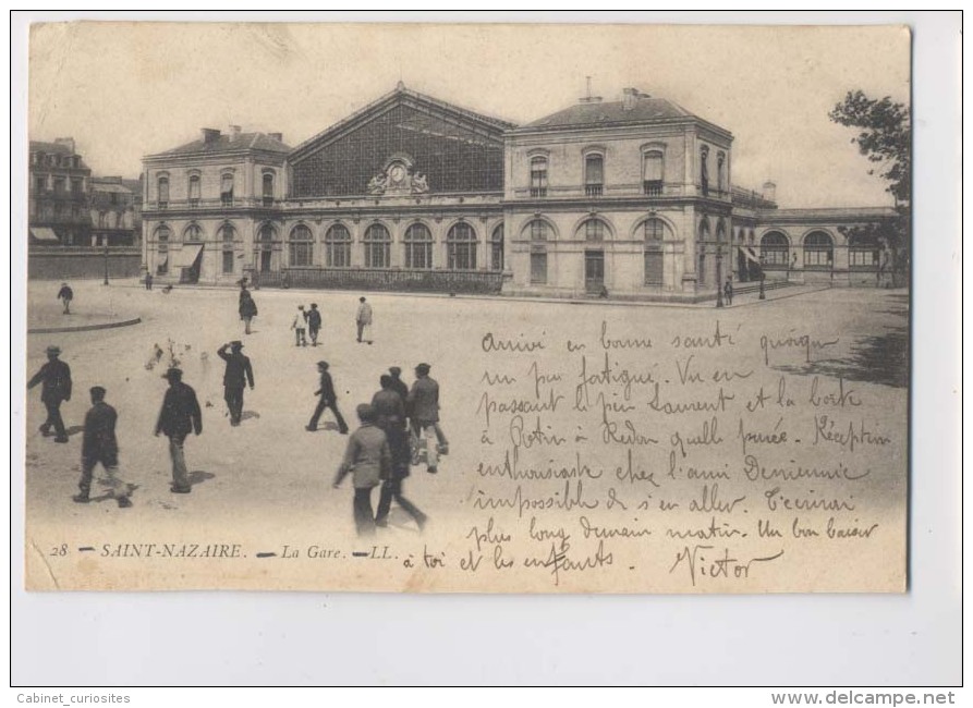 SAINT NAZAIRE - LA GARE - 1903  - Animée - Saint Nazaire