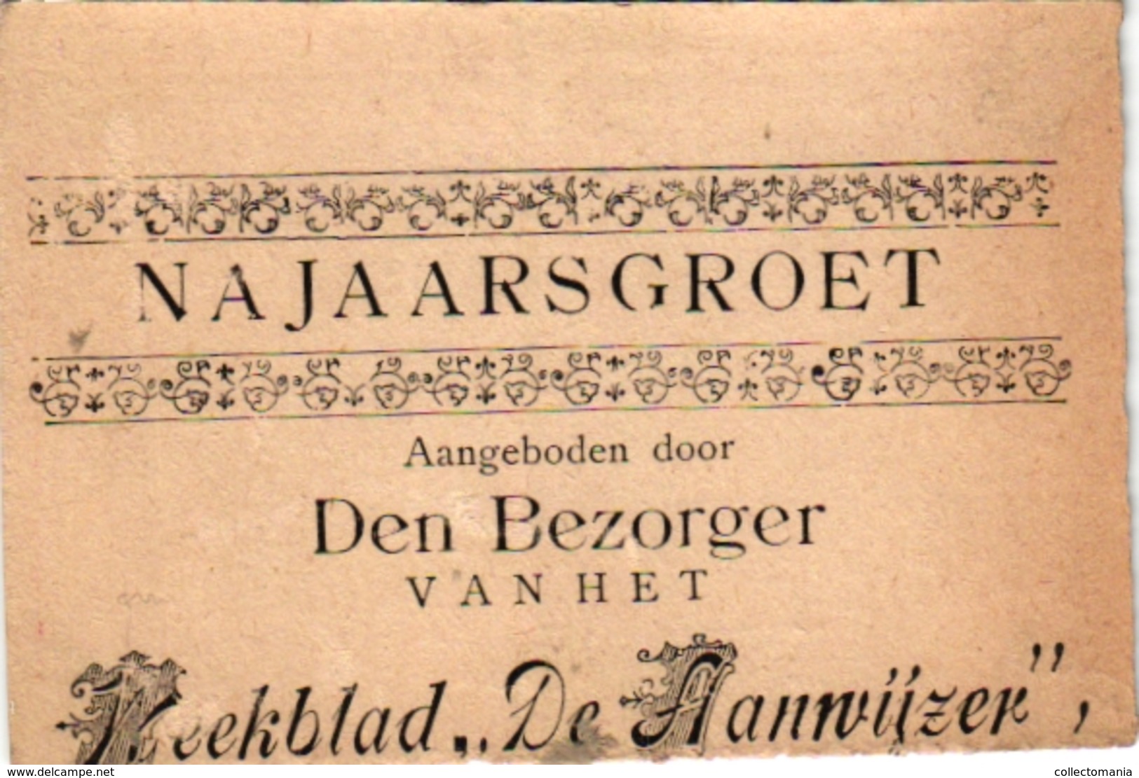 7 Carte De Visite Trade Card Chromo Nieuwjaarsgroet De Courant Weekblad De Aanwijzer Morgenblad 1885 Dagblad Weekblad - Andere & Zonder Classificatie