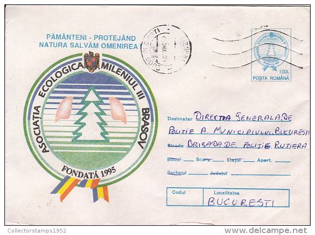 57666- ECOLOGIC ASSOCIATION, ENVIRONEMENT PROTECTION, COVER STATIONERY, 1996, ROMANIA - Protección Del Medio Ambiente Y Del Clima