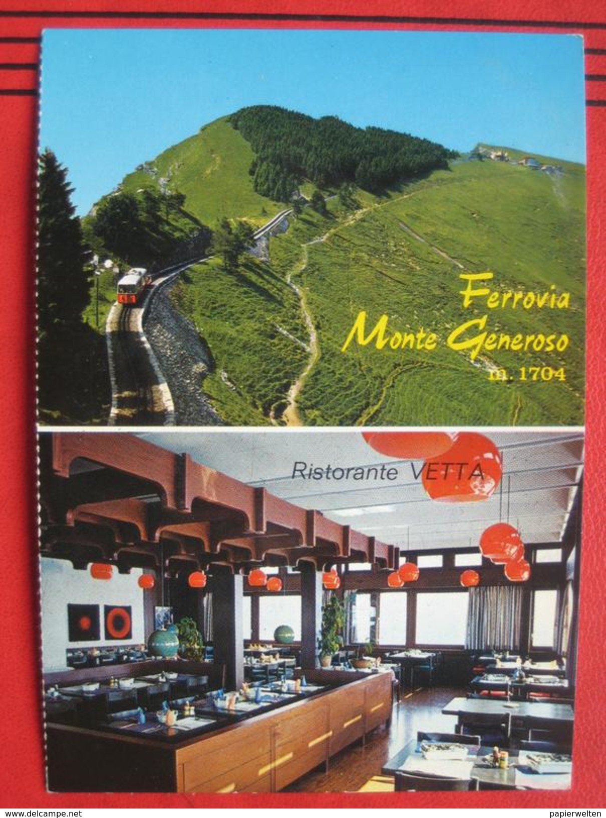 Capolago (TI) - Zweibildkarte "Ferrovia Monte Gereroso M 1704" + Ristorante Vetta - Capolago