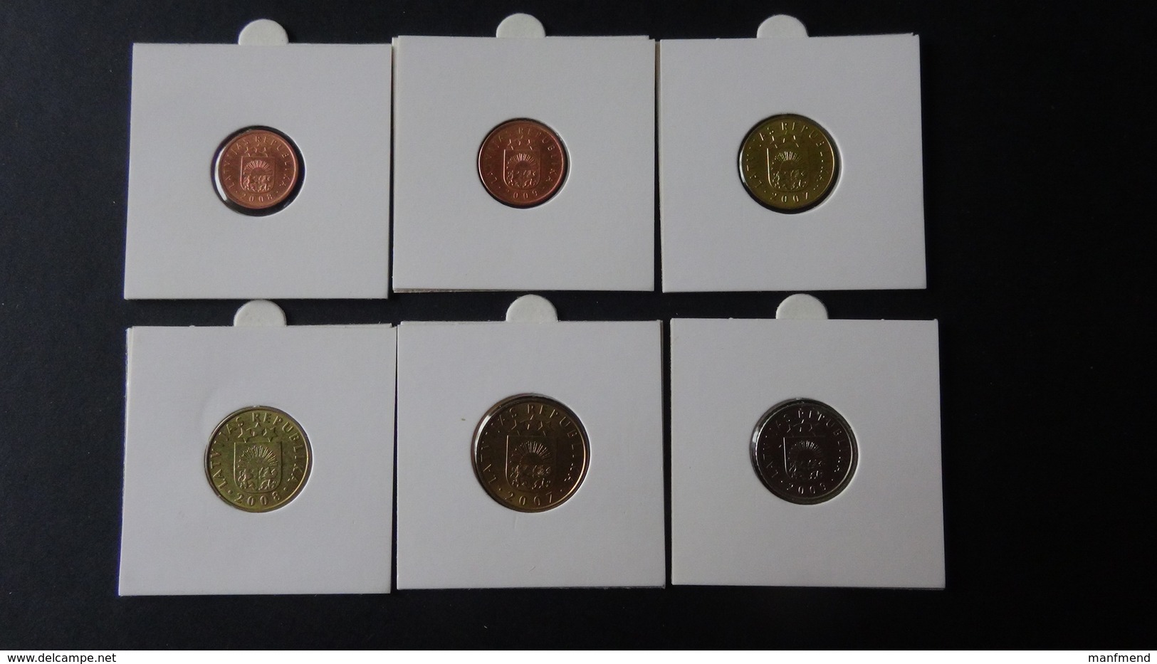 Latvia - 2007/2008/2009 - 1,2,5.10,20+50 Centimes - KM 13,15-17,21,22.1 - XF/unc - Look Scans - Lettland