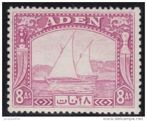 Aden     .       SG     .    8     .      *       .      Ongebruikt   .    /    .   Mint-hinged - Aden (1854-1963)