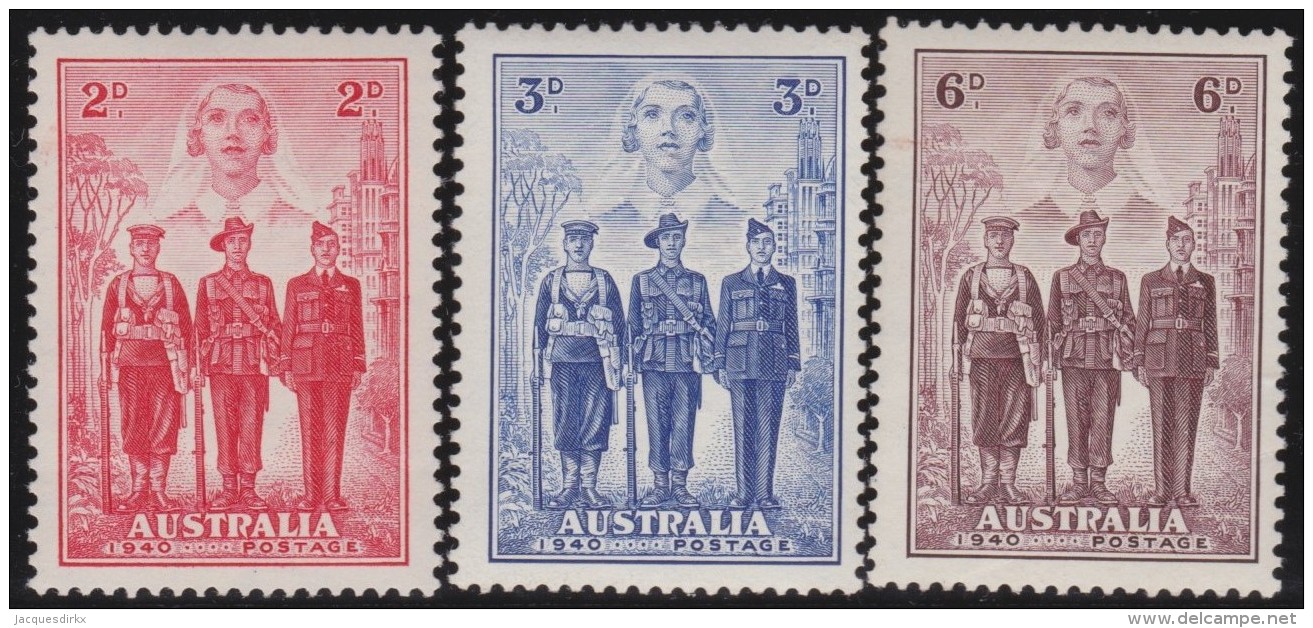 Australia     .       SG     .     197/199        .      *       .      Ongebruikt   .    /    .   Mint-hinged - Ongebruikt