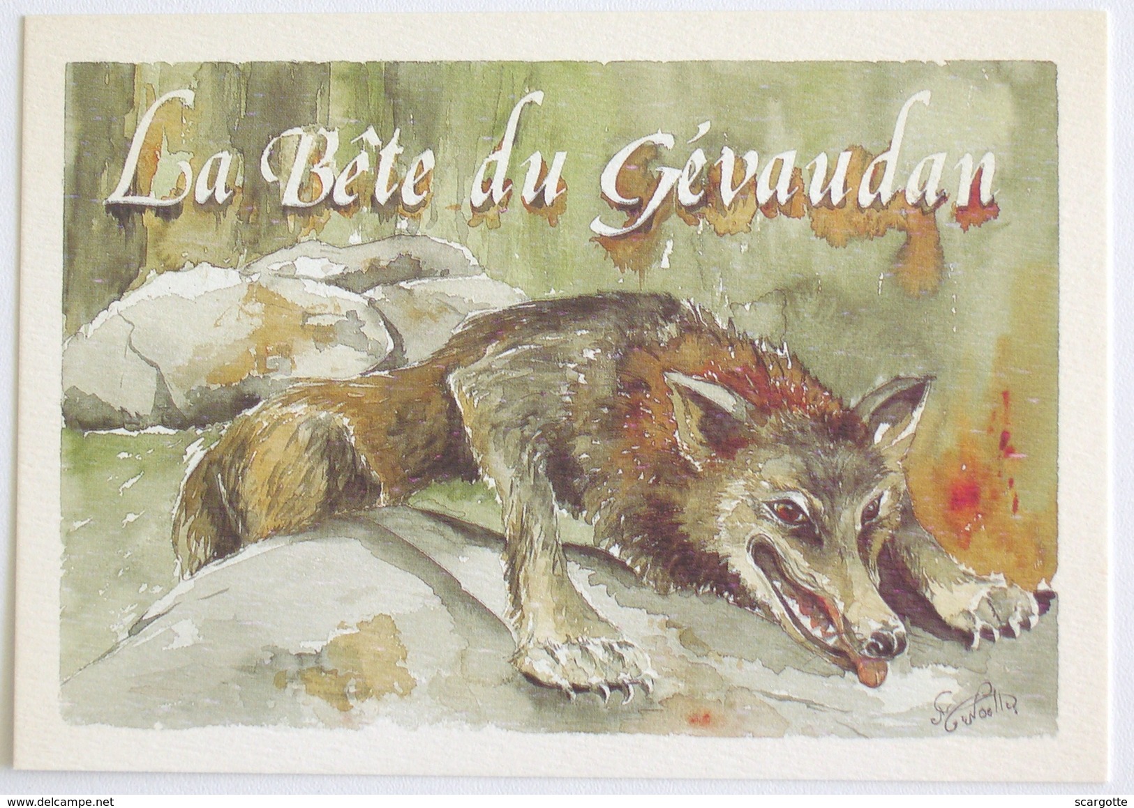 La Bête Du Gévaudan, Aquarelle - Other & Unclassified