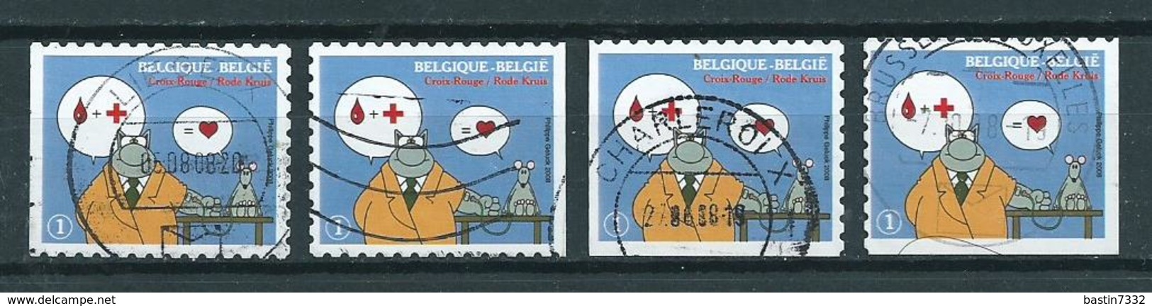 2008 Belgium Complete Set Red Cross Booklet Stamps Used/gebruikt/oblitere - Gebruikt