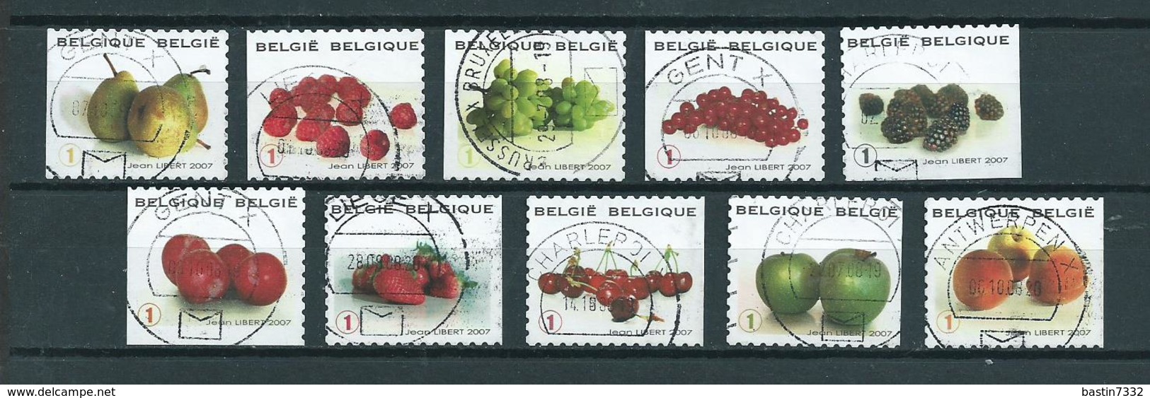 2007 Belgium Complete Set Fruits Booklet Stamps Used/gebruikt/oblitere - Oblitérés