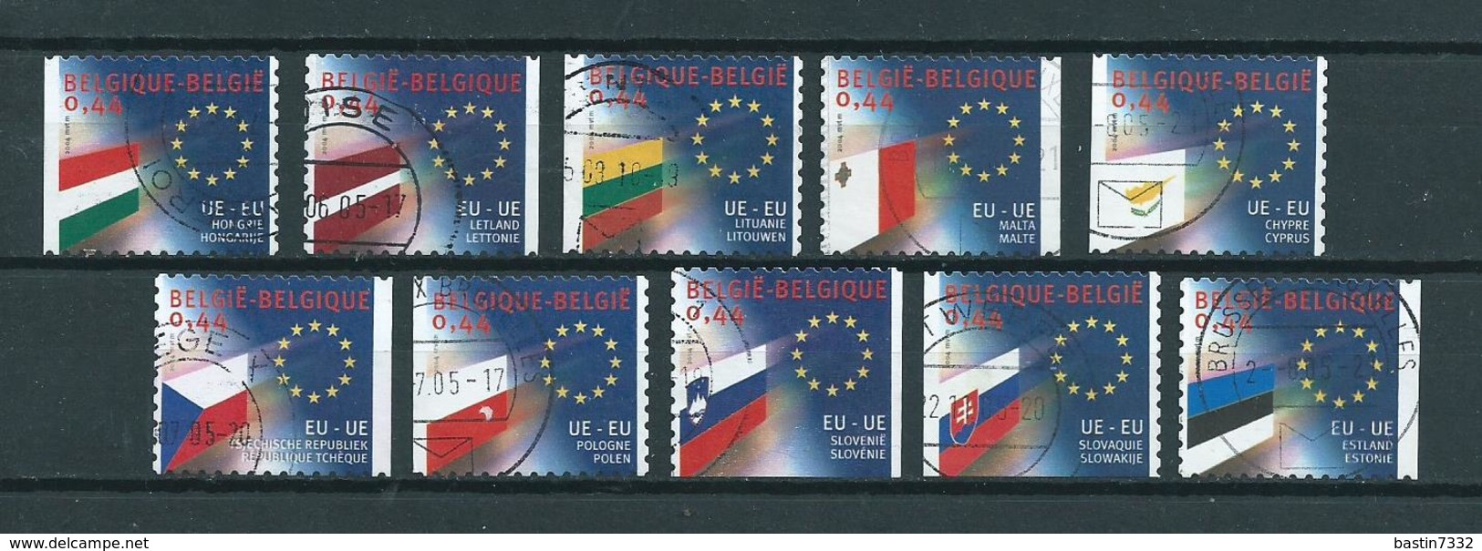 2004 Belgium Complete Set European Union Booklet Stamps Used/gebruikt/oblitere - Gebruikt